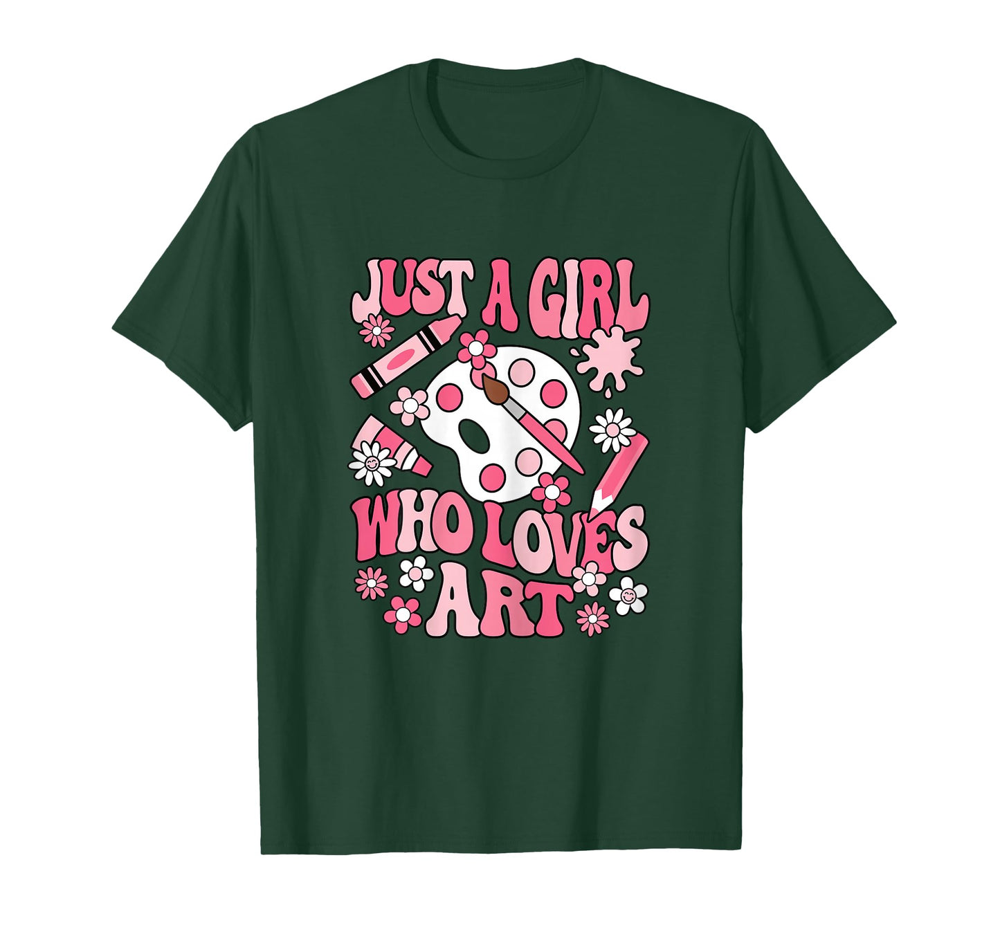 Just A Girl Who Loves Art Painting Artist Girls Kids T-Shirt