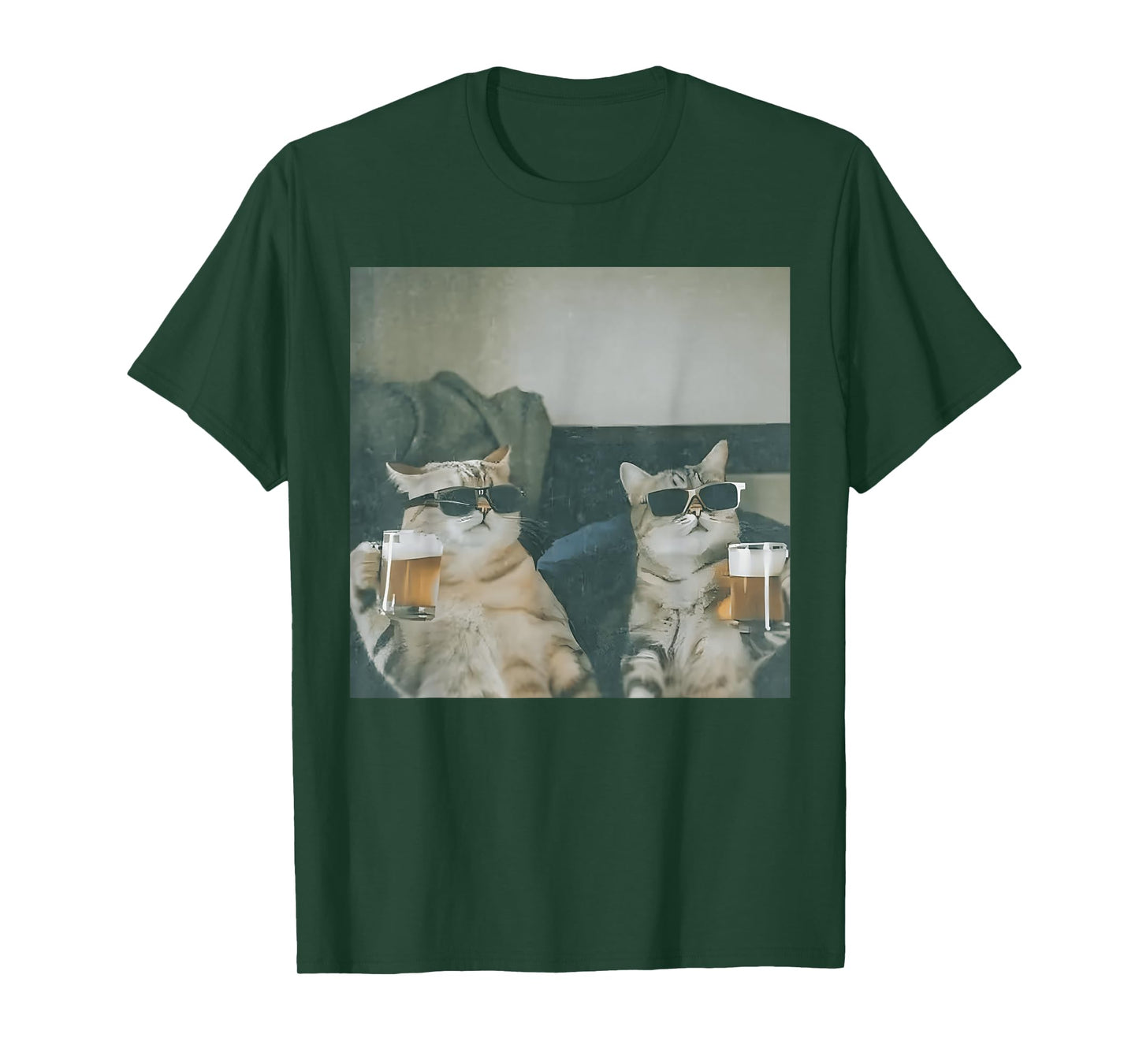 Funny Cats Drinking Beer Cat Meme Gen Z Joke Stupid Brainrot T-Shirt