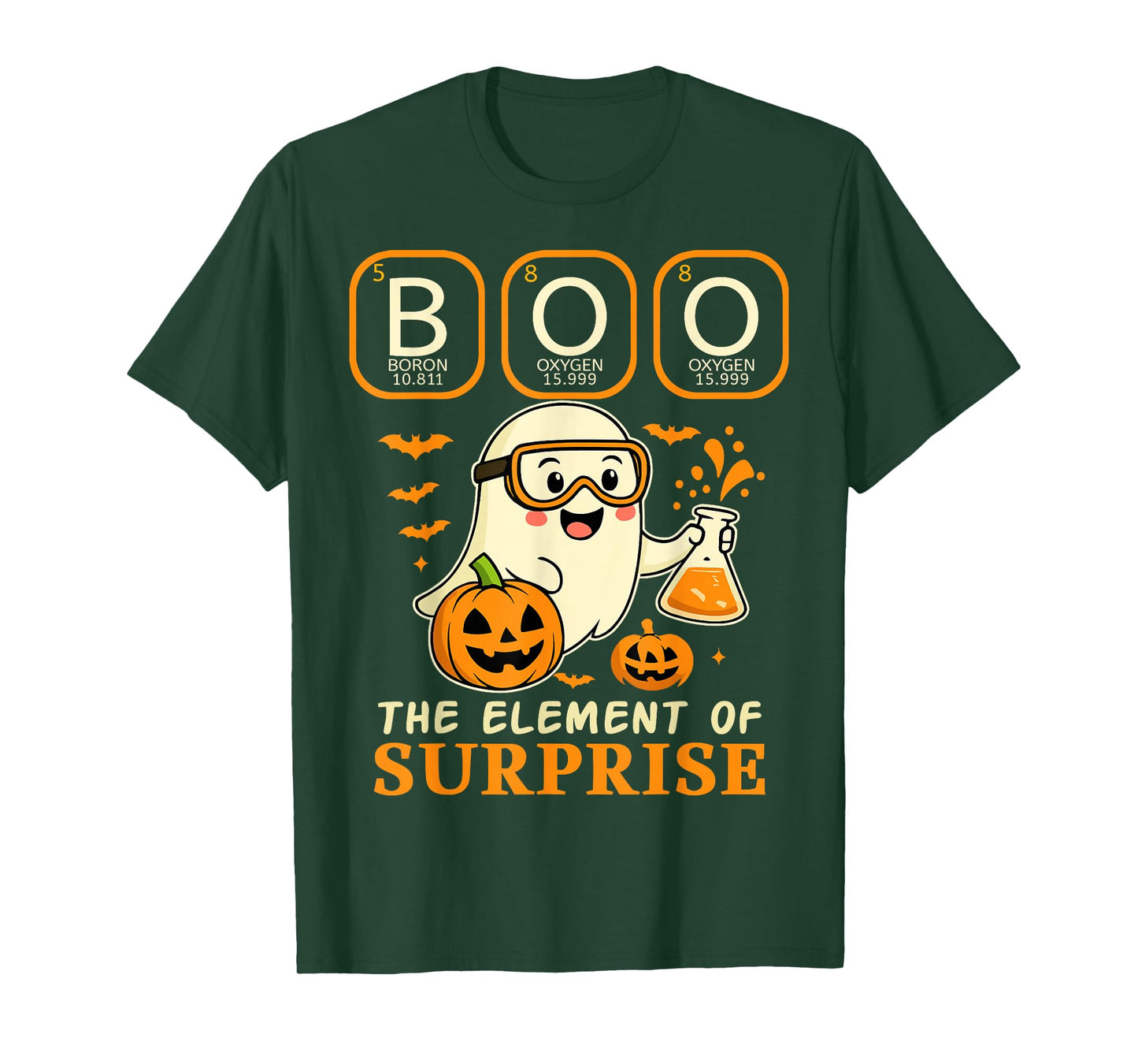 Chemistry Boo The Element of Surprise Cute Chemist Halloween T-Shirt