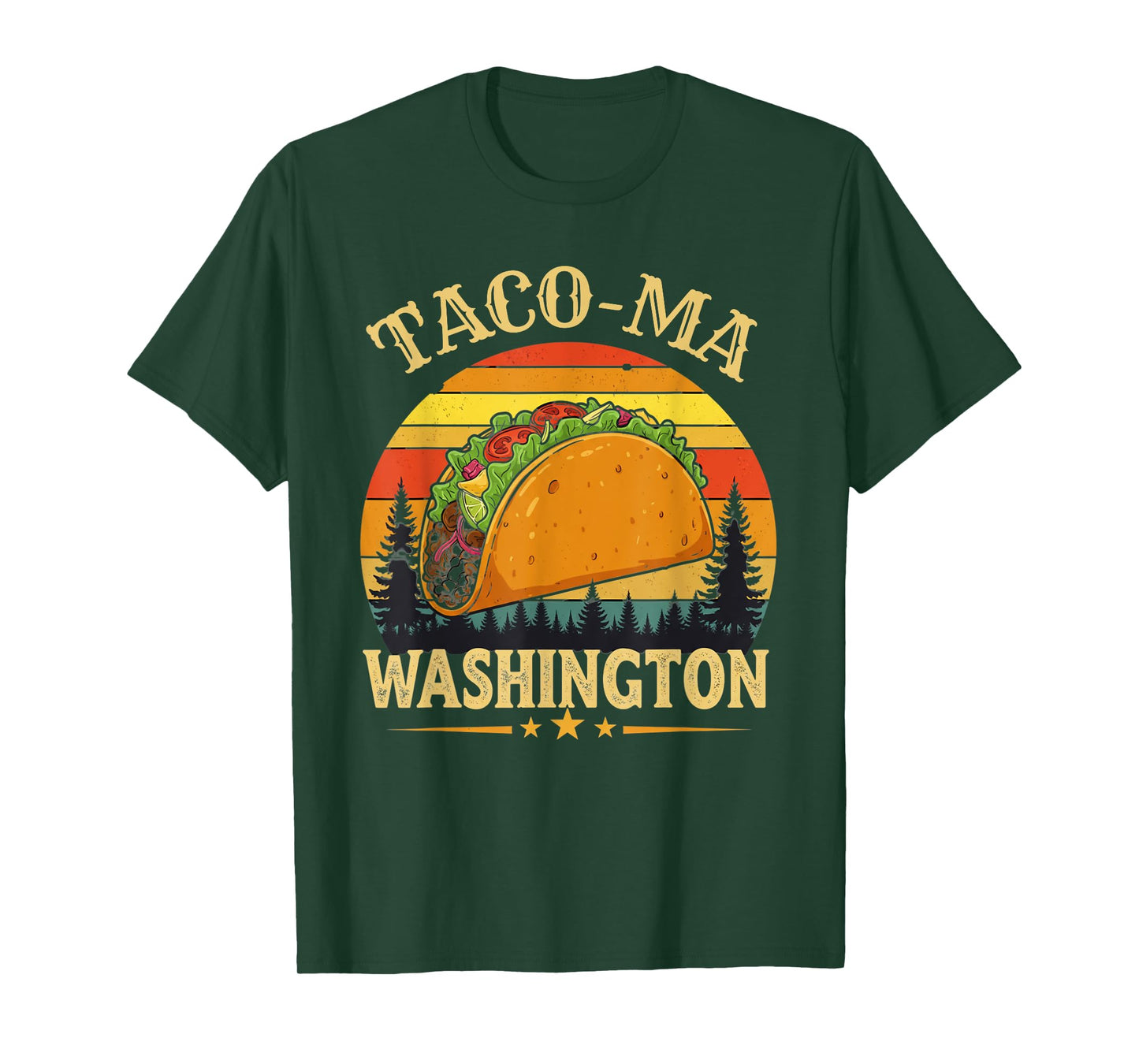 Taco Tacoma Washington Retro Sunset Funny Tacoma WA T-Shirt