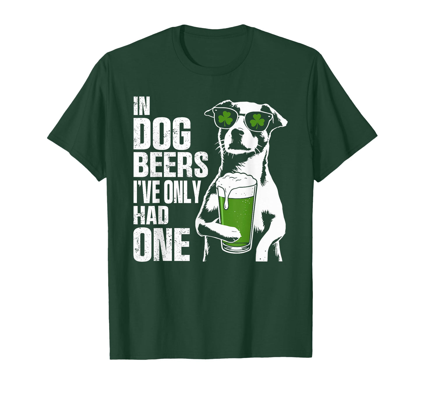 Dog Beer St Patty's Shamrock Funny St Patrick's Day T-Shirt