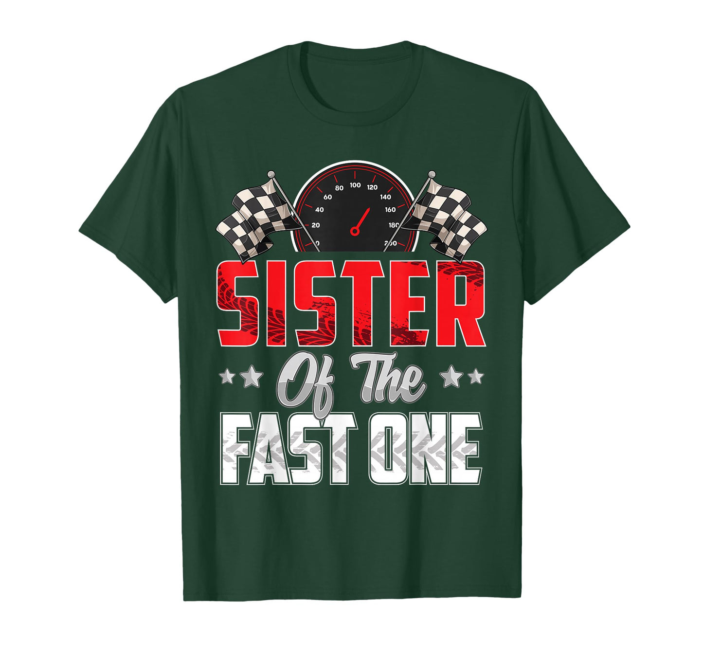 1 year old racing car fast one birthday 1st Family Sister T-Shirt