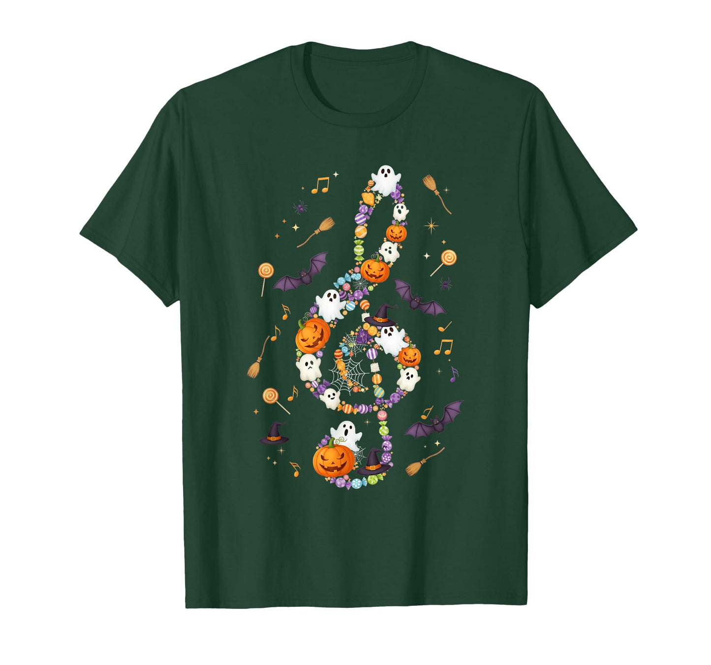 Music Note Symbol Halloween For Music Teacher Musicians T-Shirt