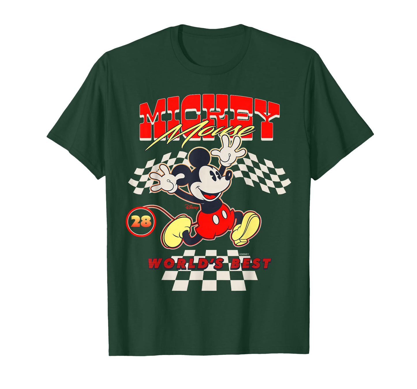 Disney Mickey and Friends 28 Racing Checkered Look T-Shirt