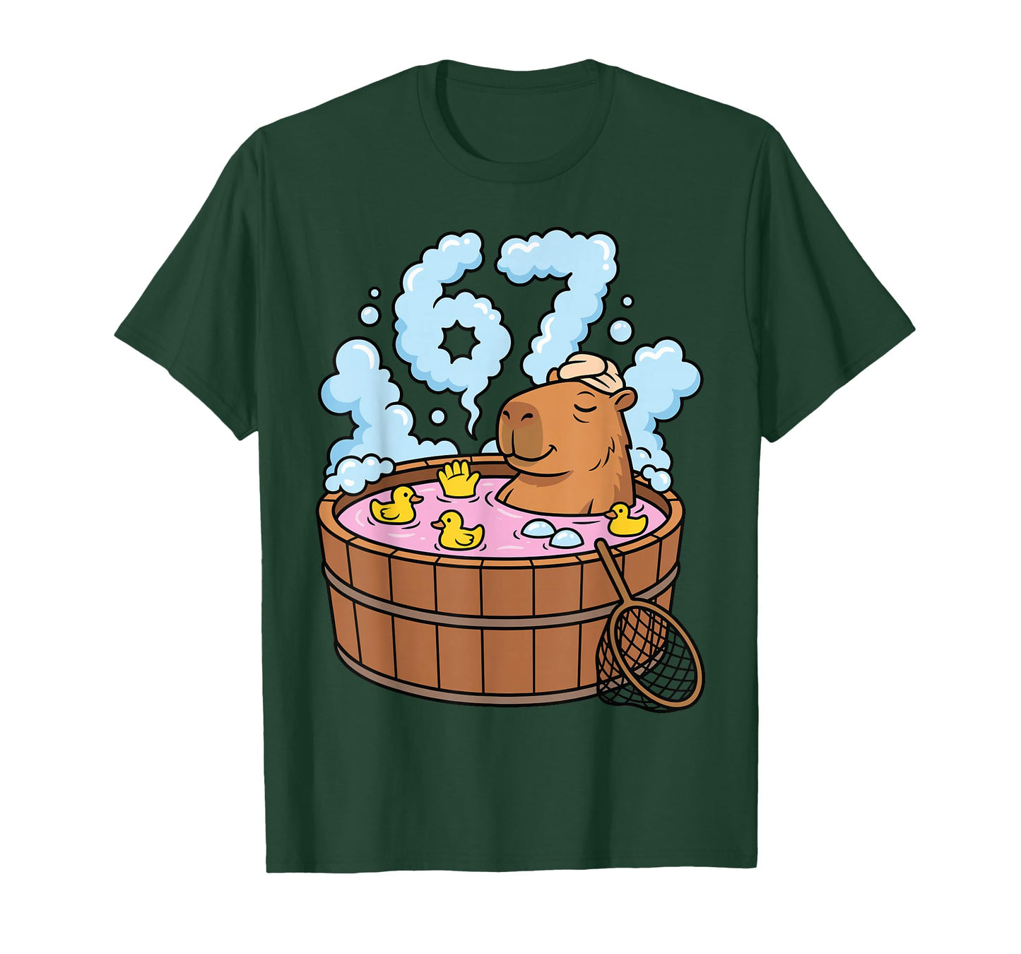 Capybara Bath Tub 67 Relaxed Funny Meme Animal T-Shirt
