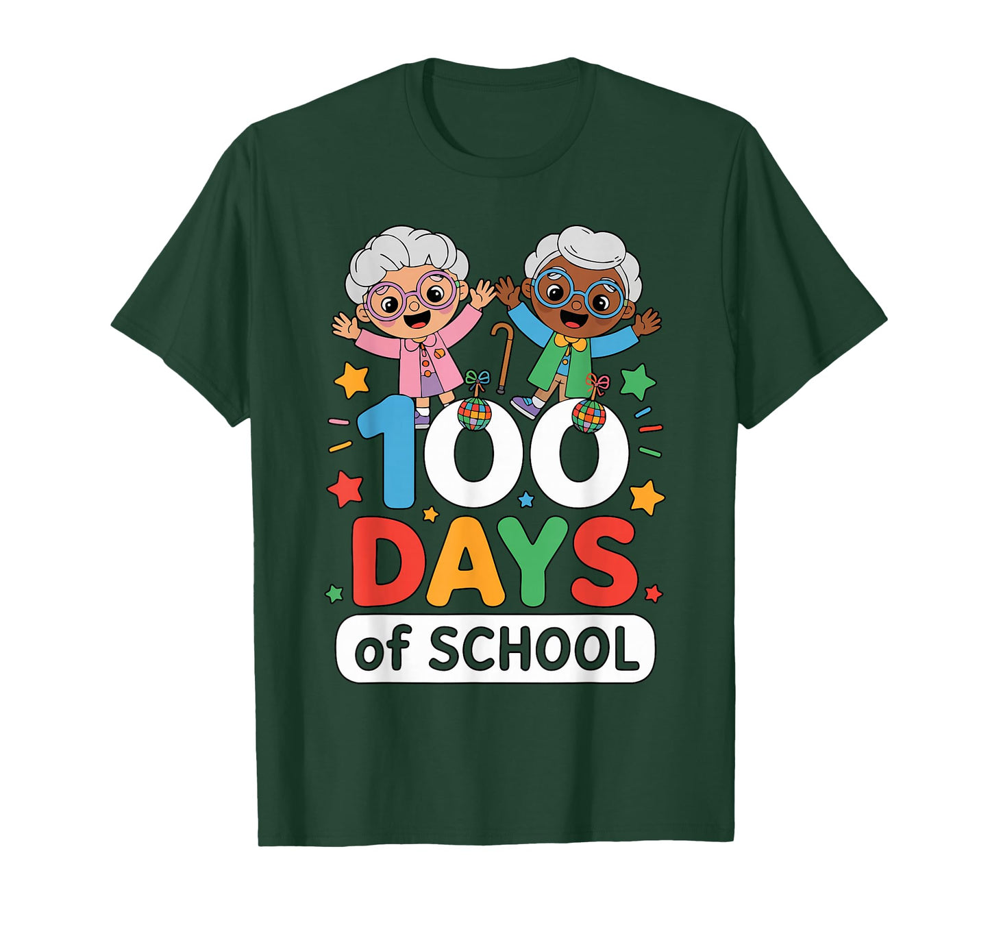 100 Days of School Funny Old People Costume for Kids T-Shirt