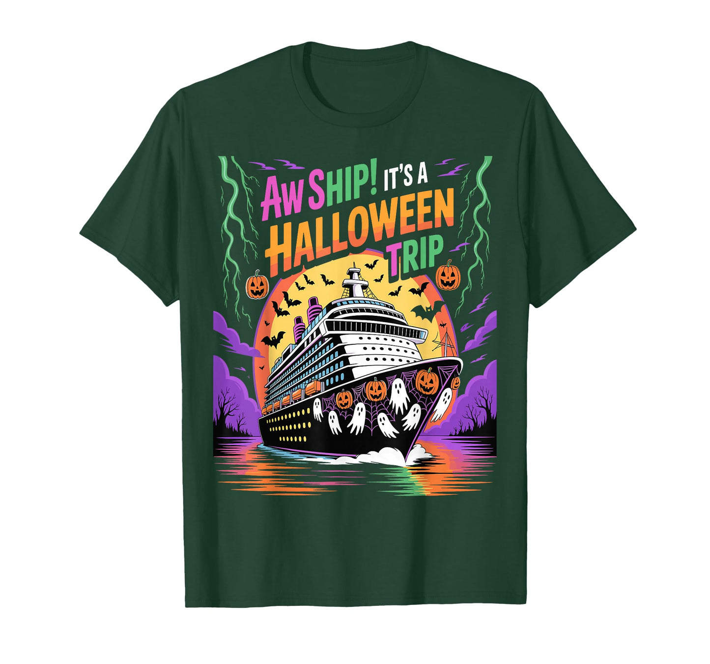 Aw Ship It’s a Halloween Trip Funny Cruise T-Shirt