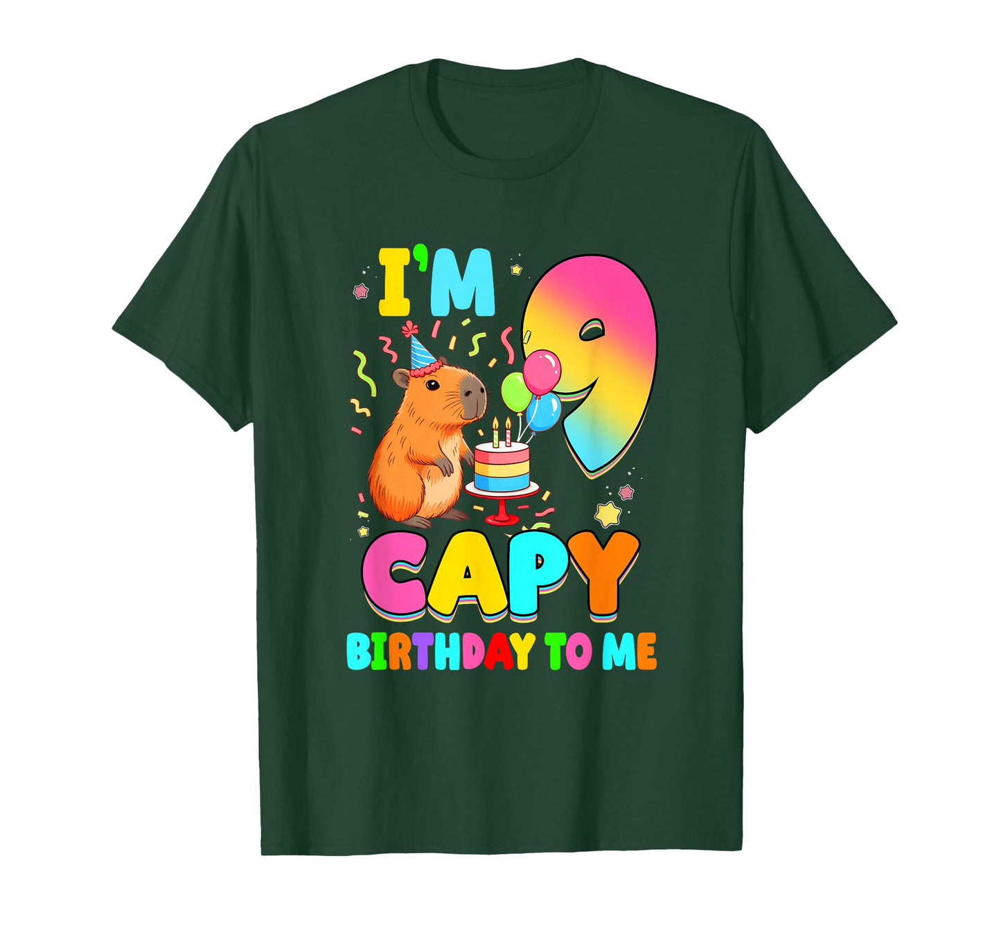 I'm 9 Years Old Capy Birthday to Me 9Th Birthday Capybara T-Shirt