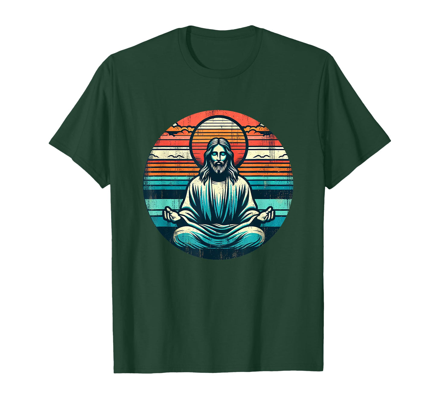 Meditating Jesus Vintage Inspiring Empowering Spirituality T-Shirt