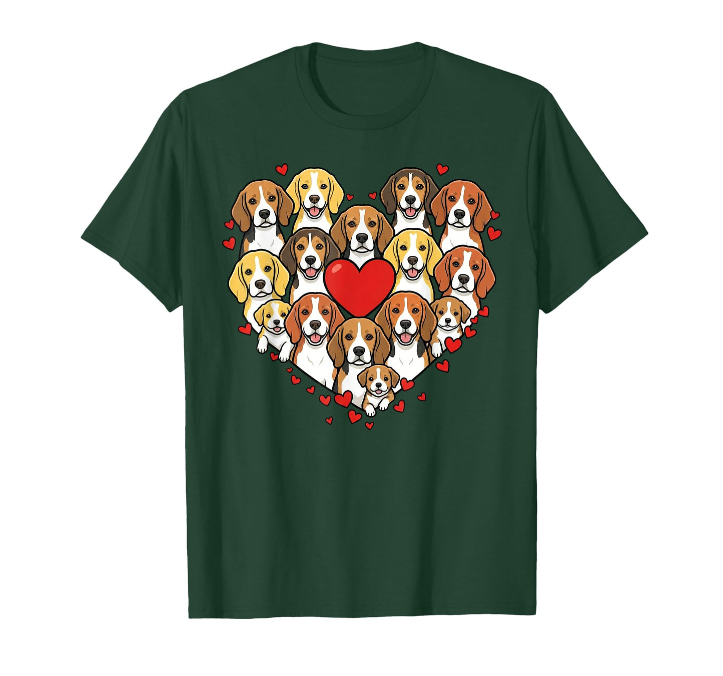 Cute Beagle Heart Love Dog Lover Pet Mom Dad Valentine T-Shirt