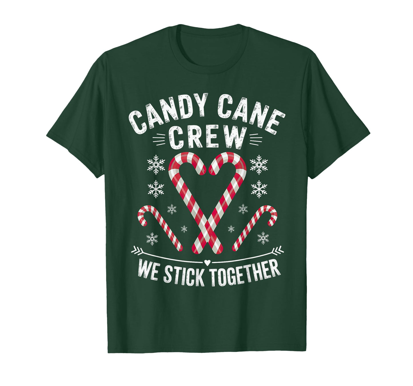 Christmas Candy Cane Crew We Stick Together T-Shirt