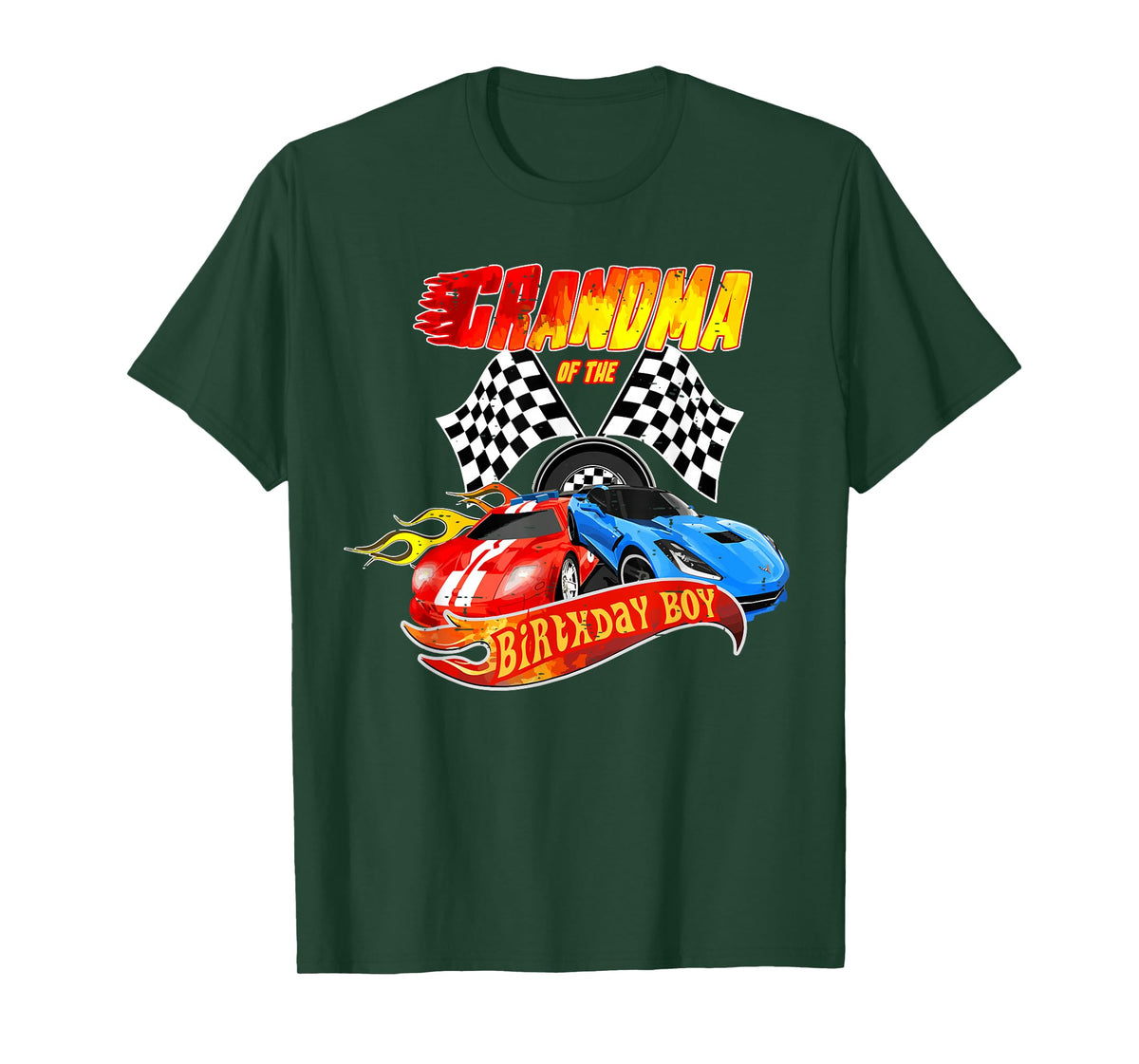 Grandma Of The Birthday Boy Race Car Birthday Party Racing T-Shirt