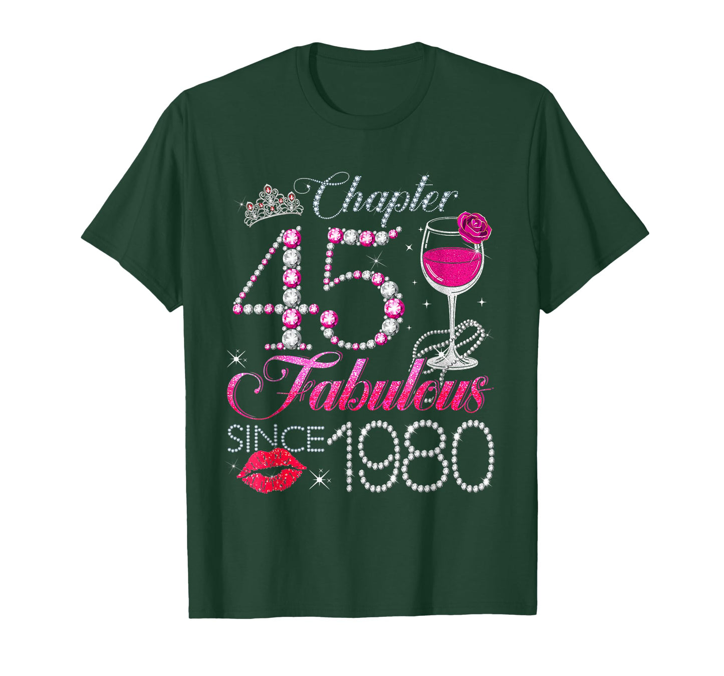 Chapter 45 Fabulous Since 1980 45th Birthday Queen Diamond T-Shirt