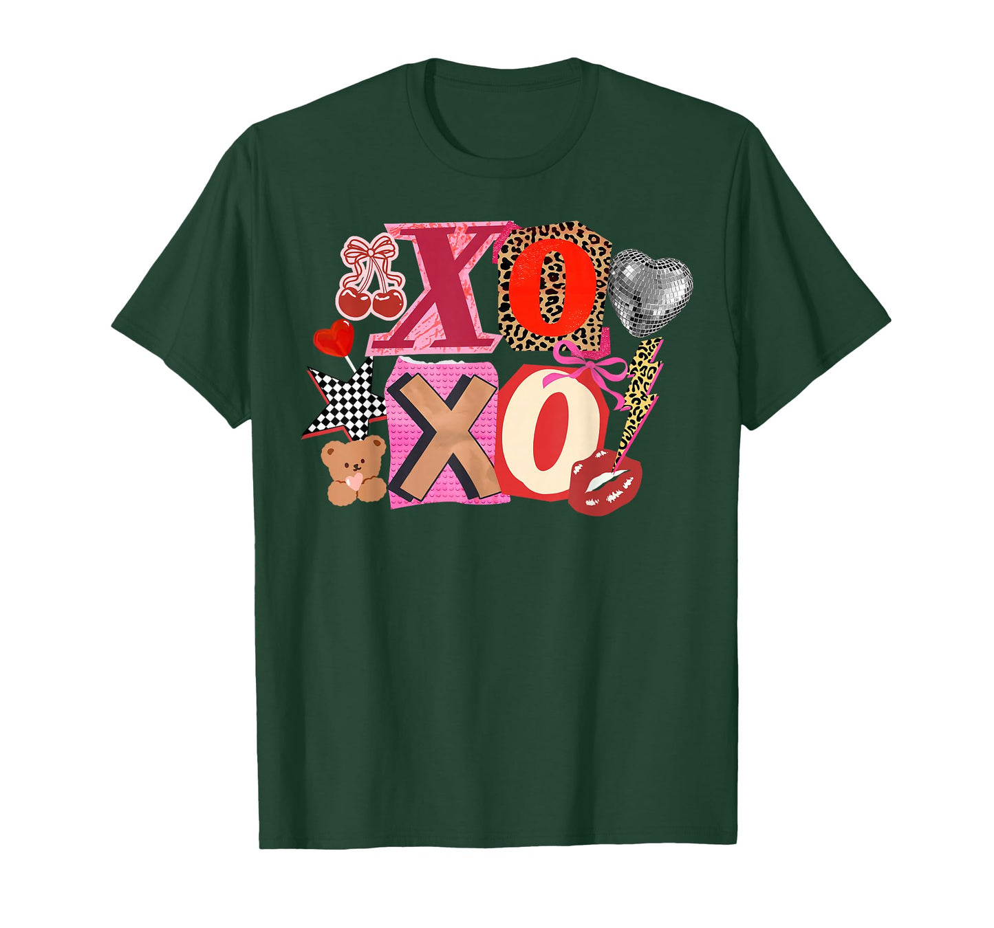 Cute Valentine XOXO Funny Valentine Hearts Lover Girl Women T-Shirt