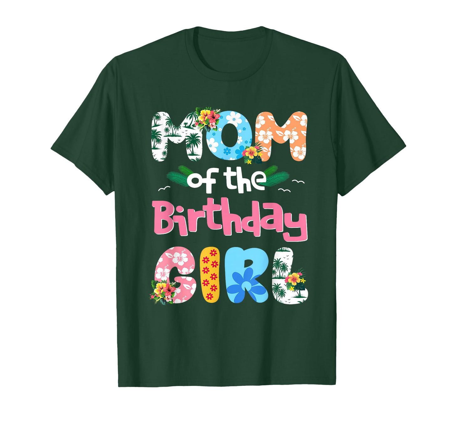 Mom And Dad Of The Birthday Girl Hawaii Family Party Funny T-Shirt