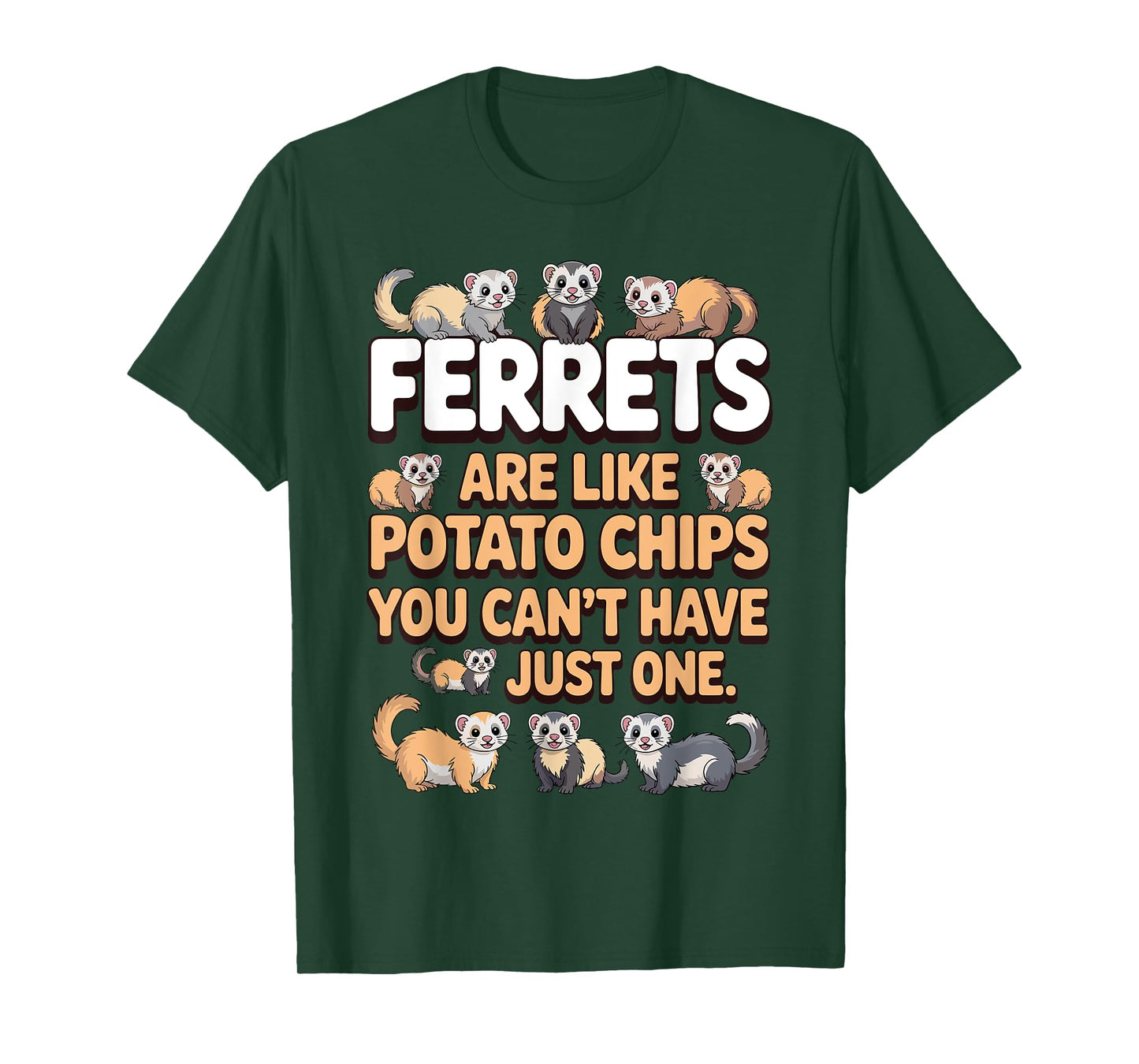 Cute Ferret Design For Men Women Kids Animal Ferret Lover T-Shirt