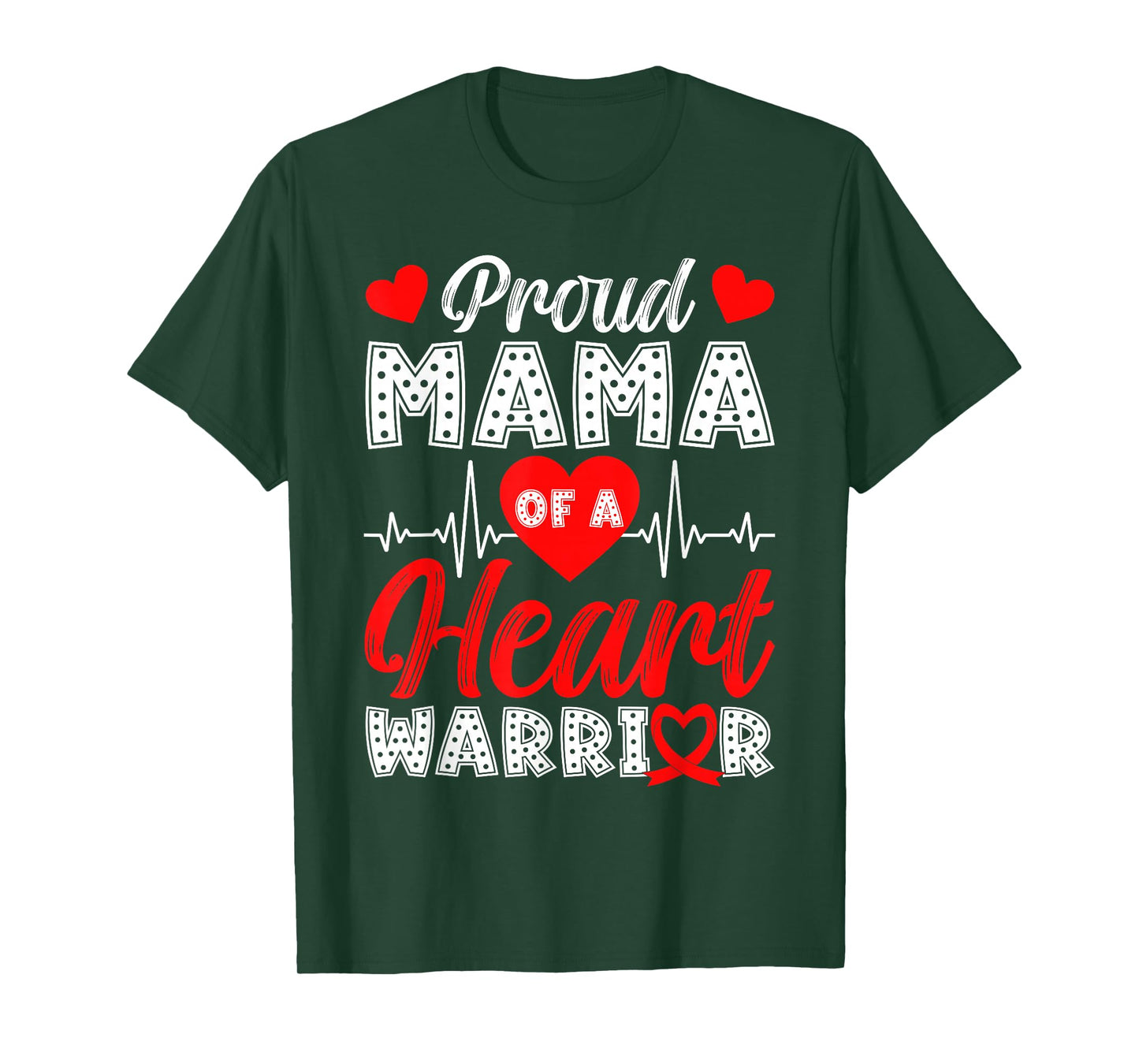 Proud Mama of Heart Warrior Heart Disease Awareness T-Shirt
