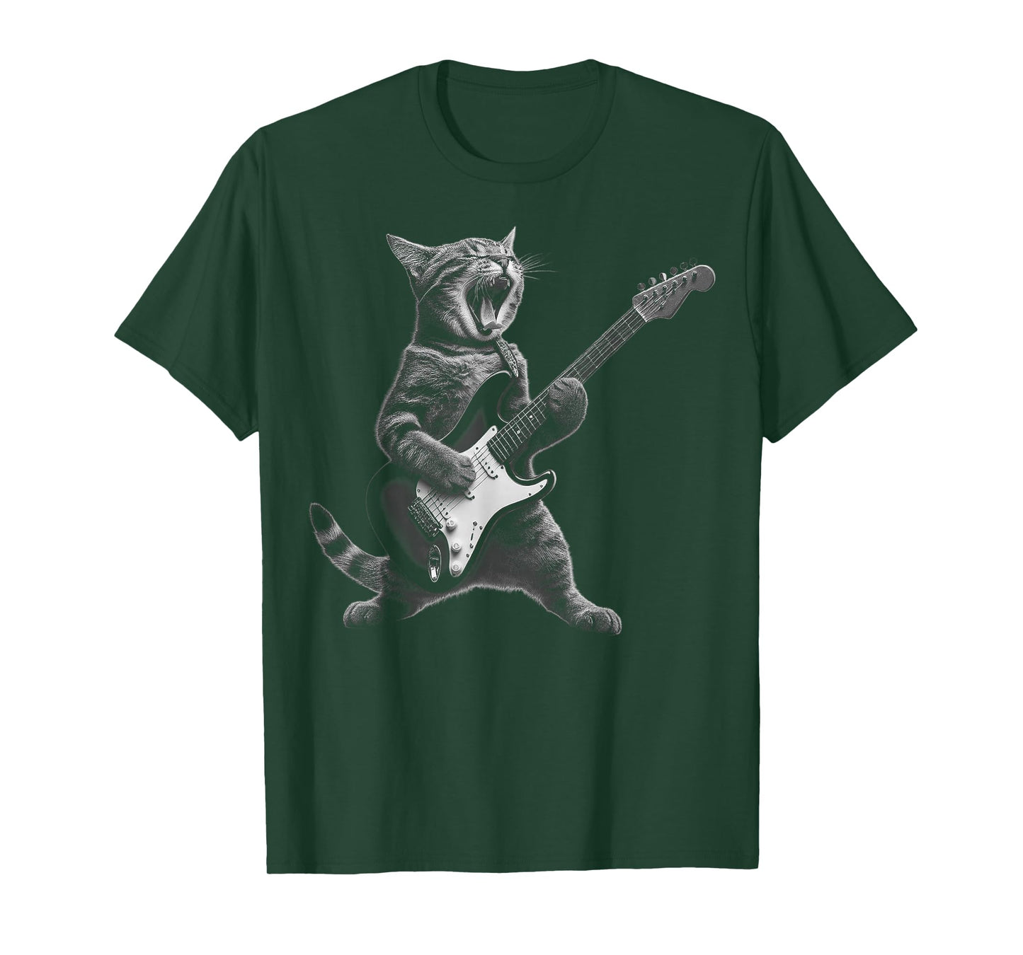 Funny Cat Playing Guitar Rock and Roll Gifts Men Women Kid T-Shirt
