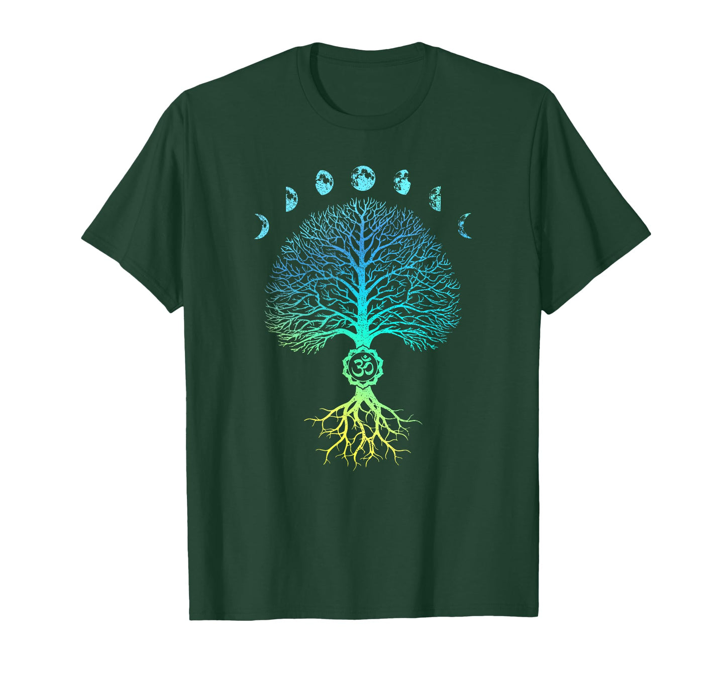 Tree of Life Phases of the Moon Om Chakra Yoga Gift T-Shirt