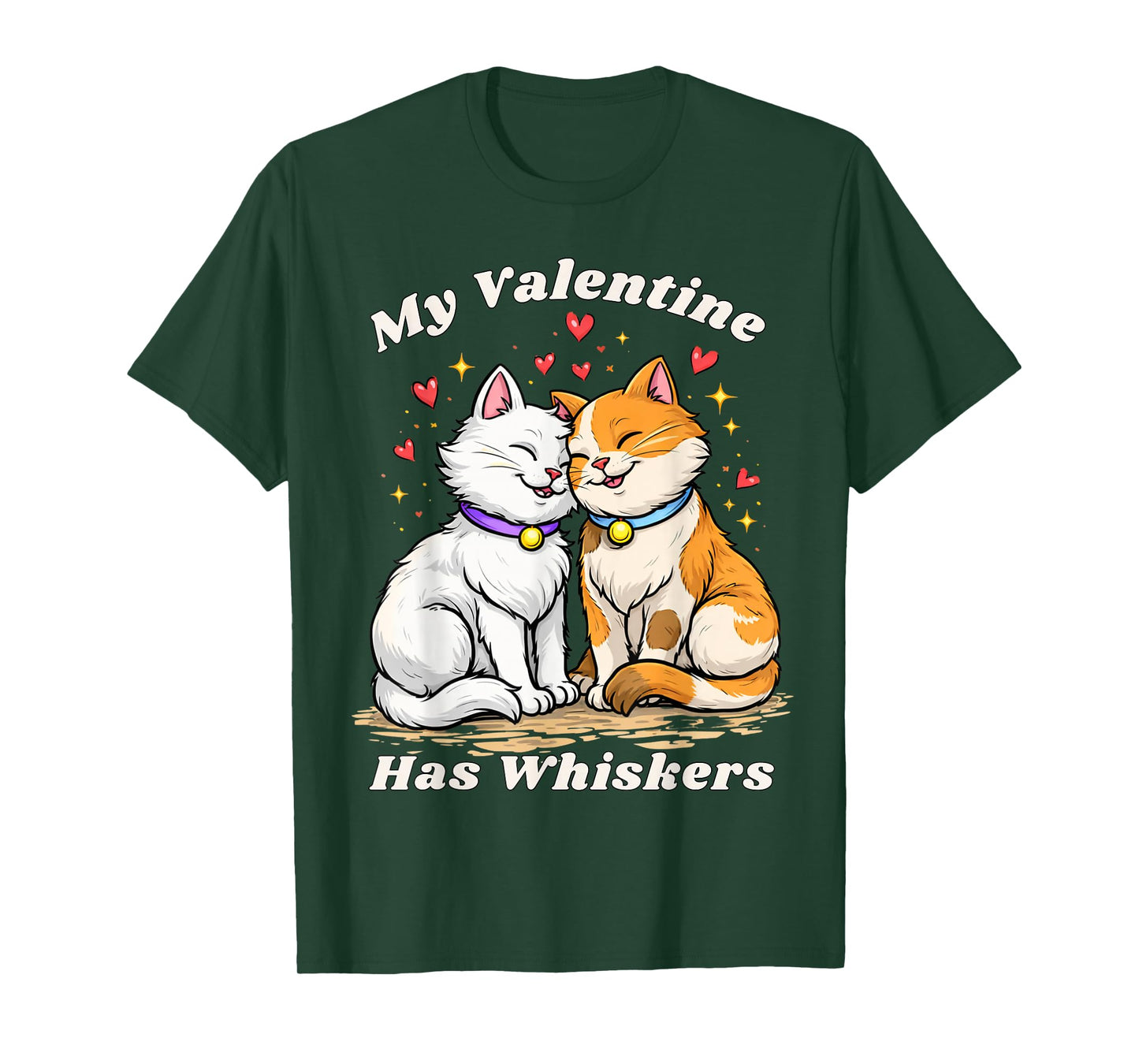 My Valentine Has Whiskers Cat Lover Valentine Gifts T-Shirt