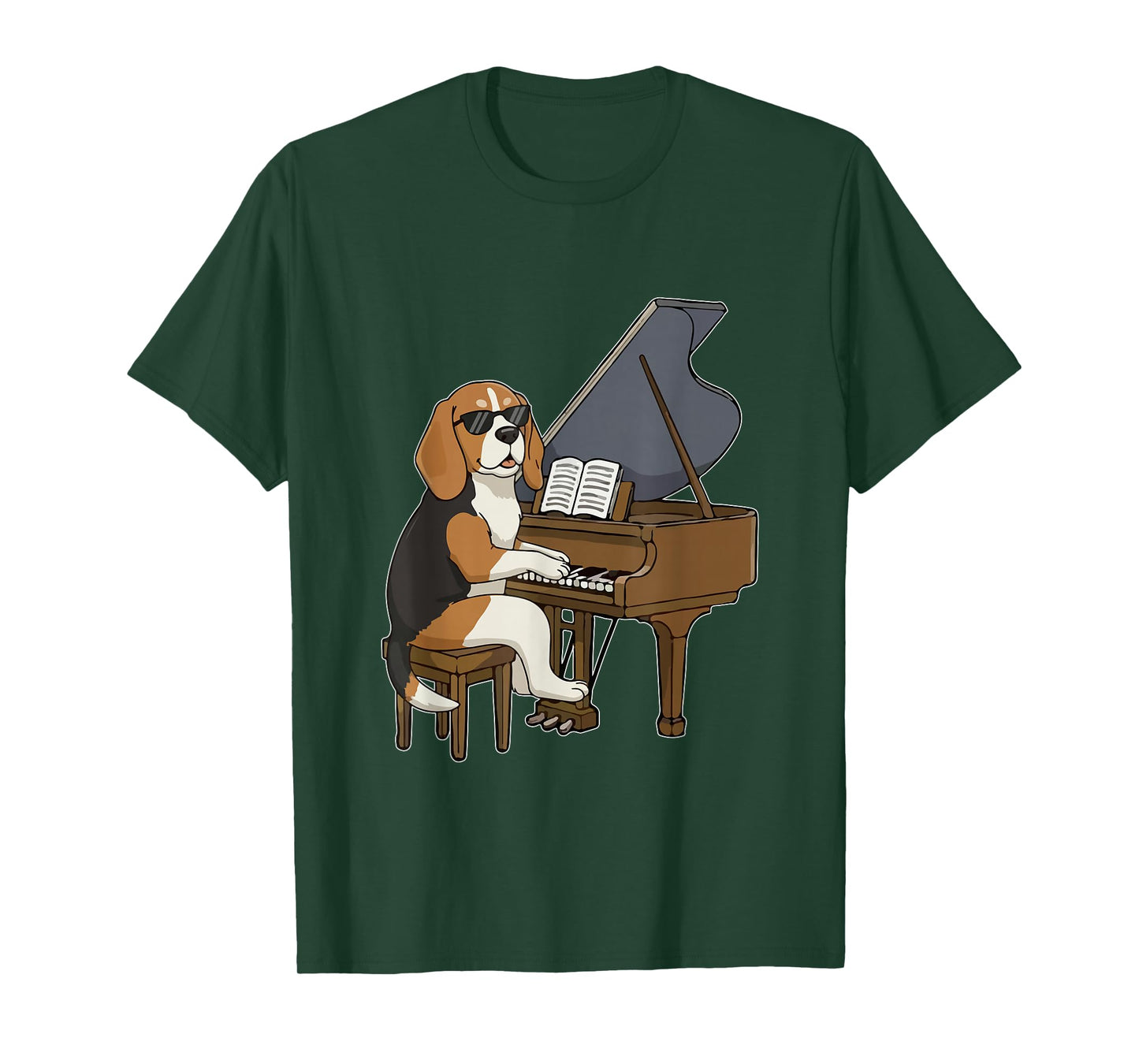 Beagle Playing Piano Instrumentalist Funny Owner Family T-Shirt