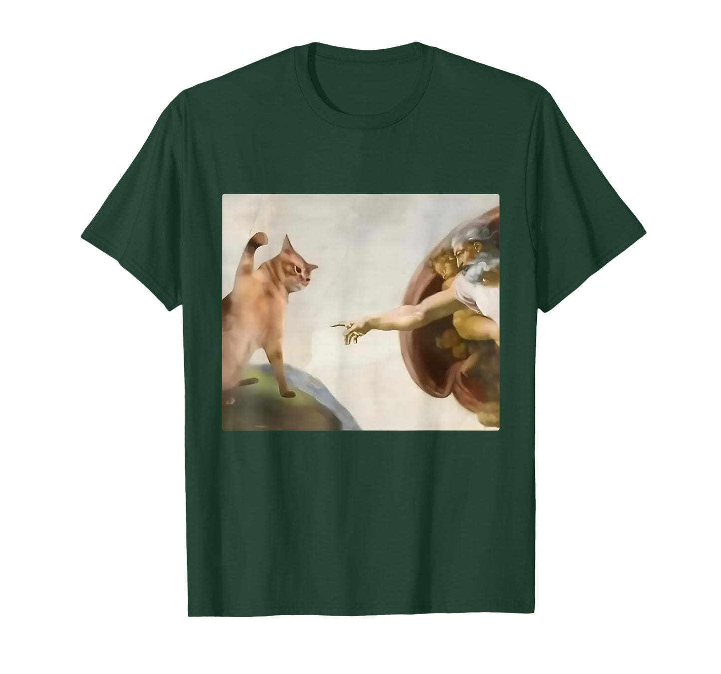 Funny Cat Slap Creation of Adam Cat Meme Stupid Brain Rot T-Shirt