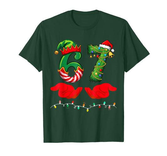 67 Christmas 6 7 Meme Pajamas Holiday Gen Alpha Slang T-Shirt