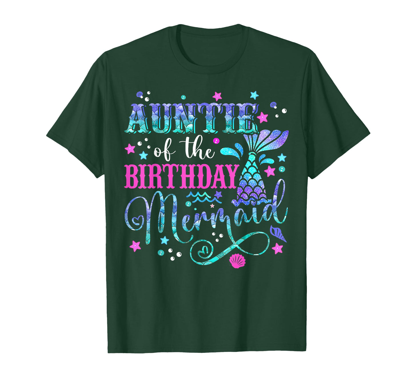Auntie Of The Birthday Mermaid Girl Bday Party Squad Family T-Shirt