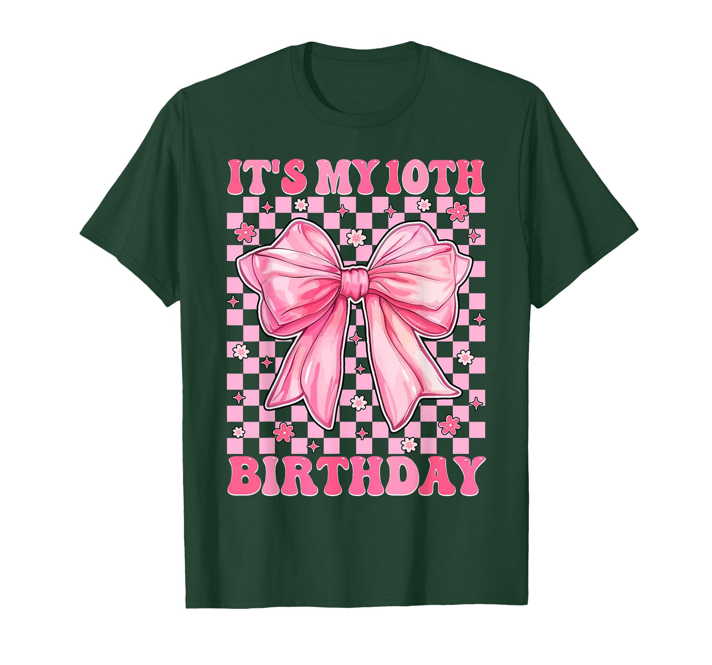 Birthday Girls Pink Coquette Bow It's My 10Th Birthday Girl T-Shirt