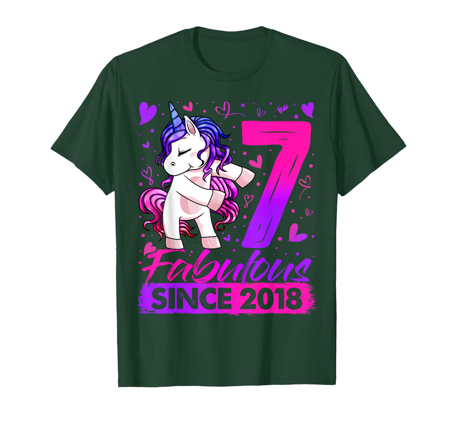 7 Year Old Unicorn Gifts For Girls 7th Birthday Girl Party T-Shirt