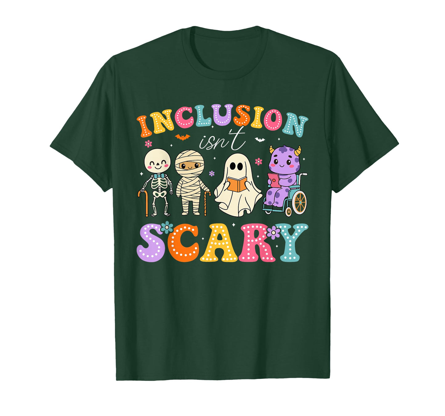 Inclusion Isn't Scary Ghost Funny Halloween SLP Sped Teacher T-Shirt