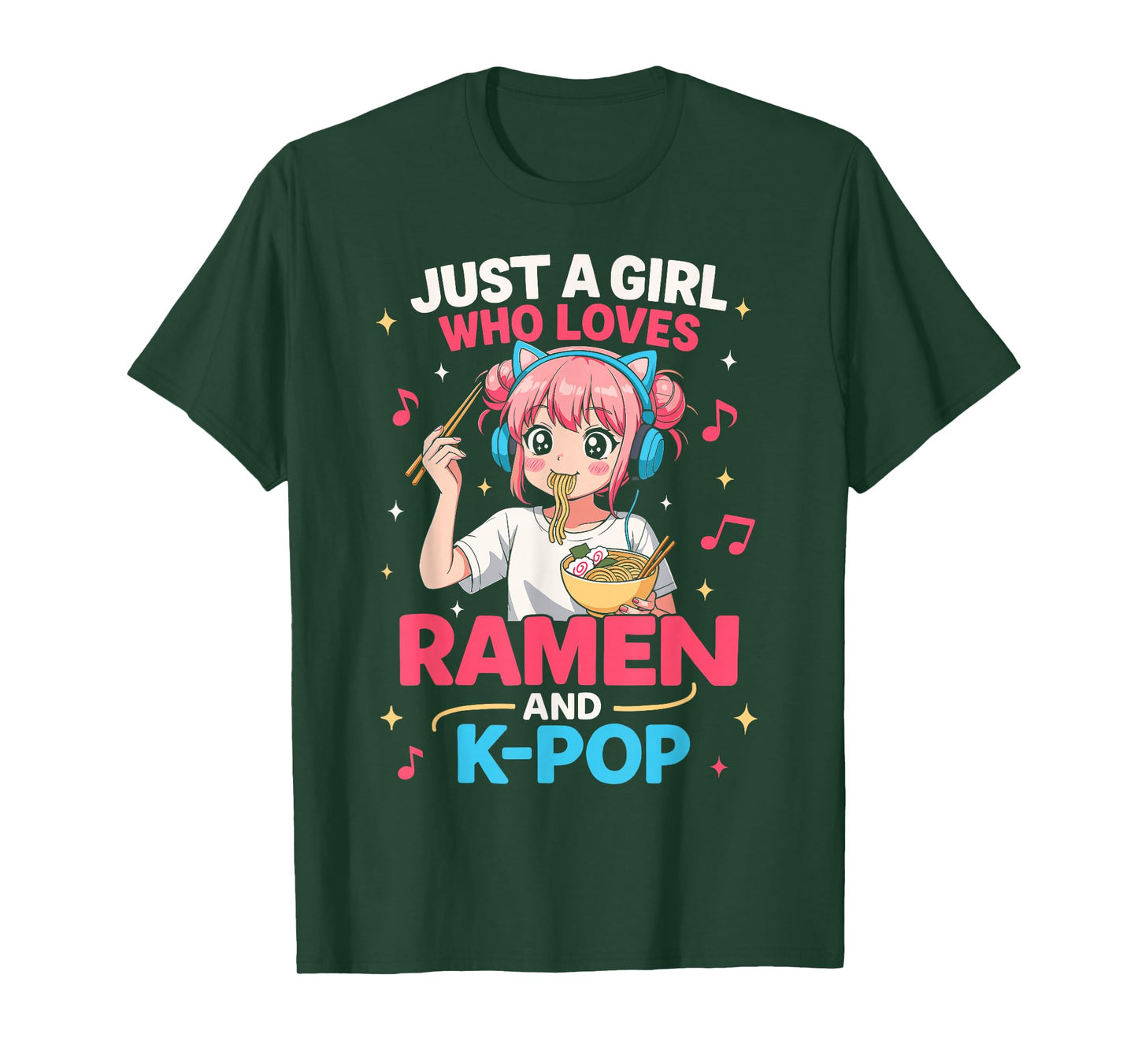 Just A Girl Who Loves Ramen and K-pop Funny Kpop Lover T-Shirt