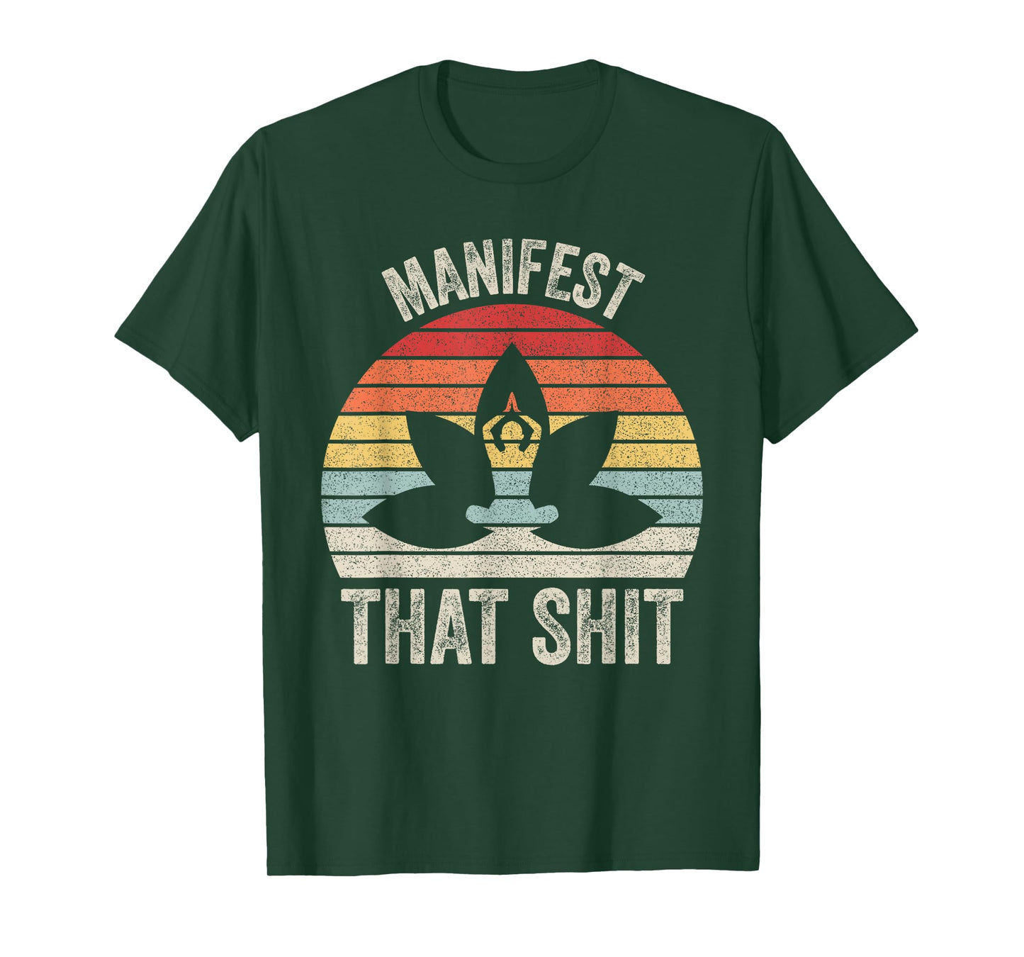 Vintage Retro Manifest That Shit Meditation Yoga T-Shirt