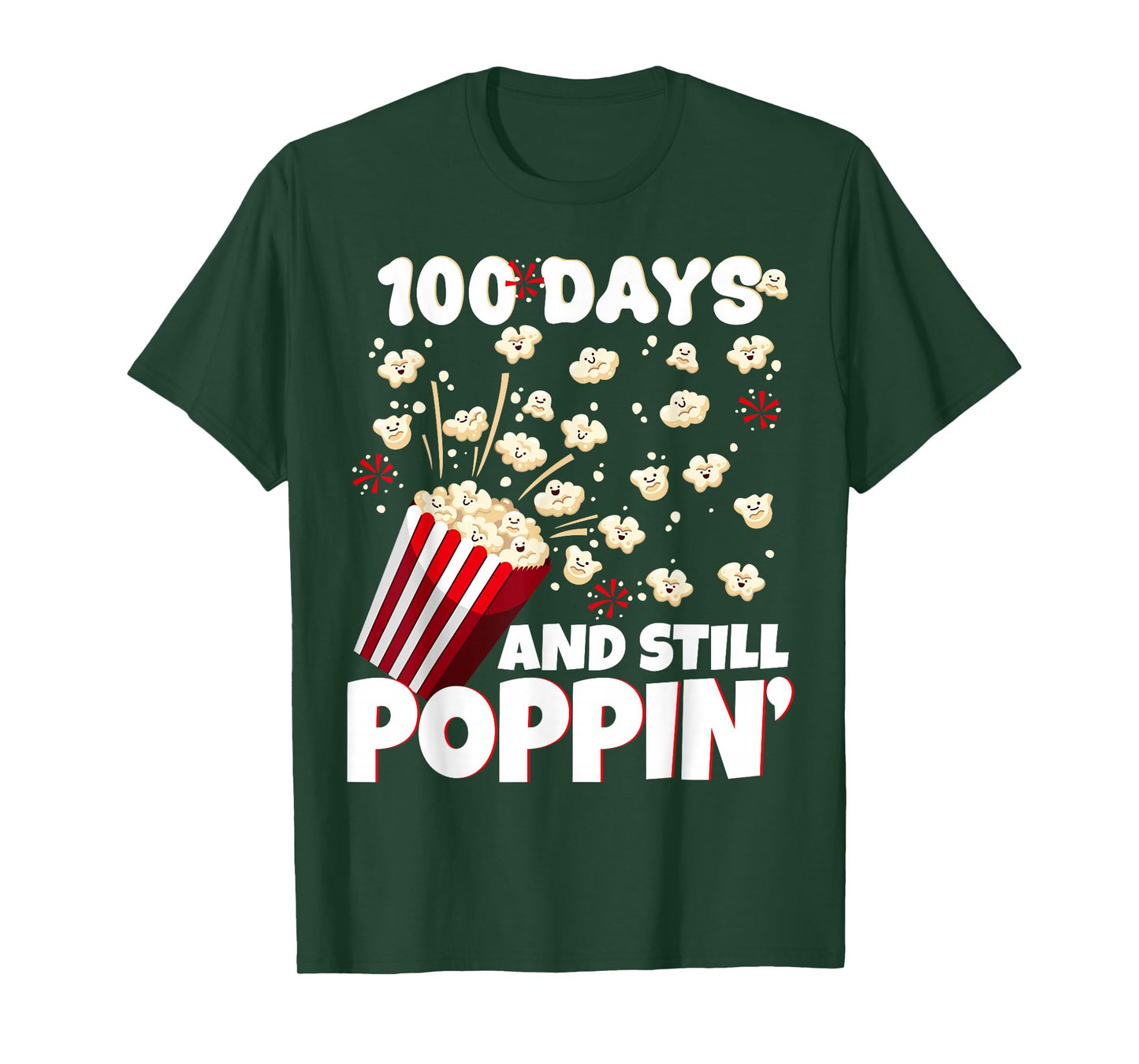 100th Day of School 100 Days and Still Poppin Kids Popcorn T-Shirt