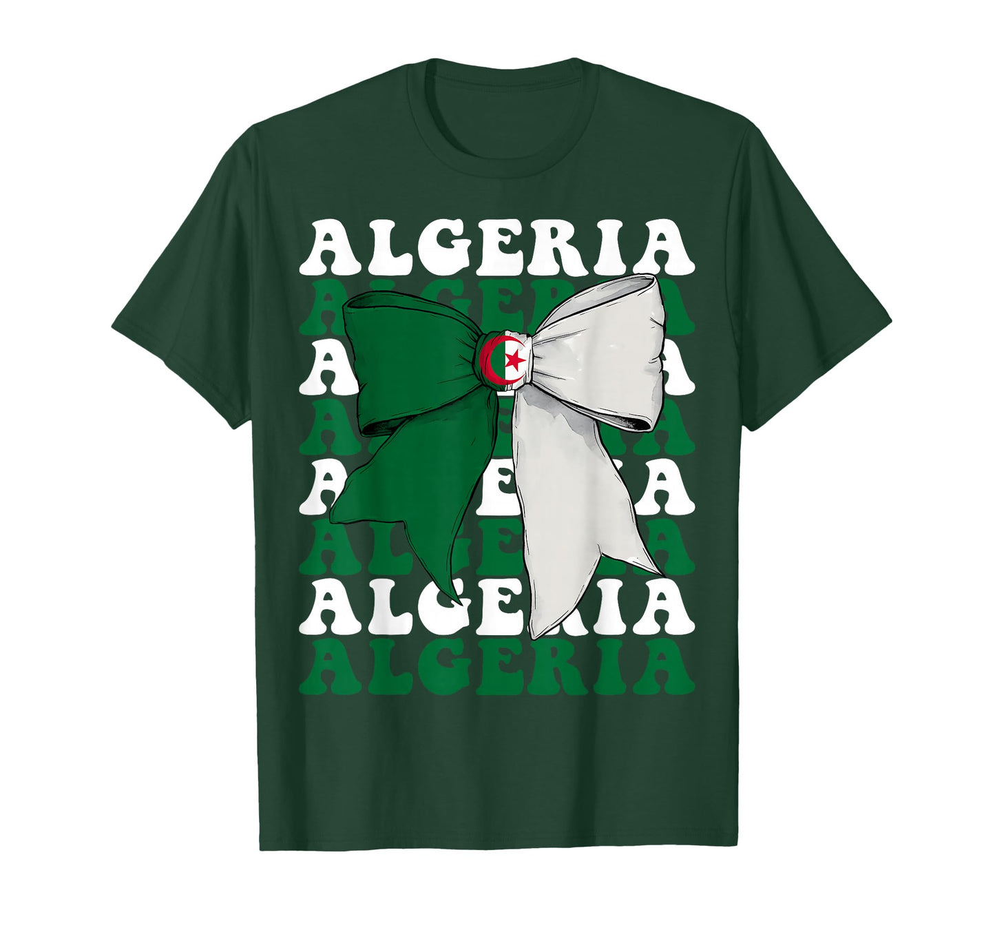 Algeria Algerian Pride Coquette Bow Flag T-Shirt