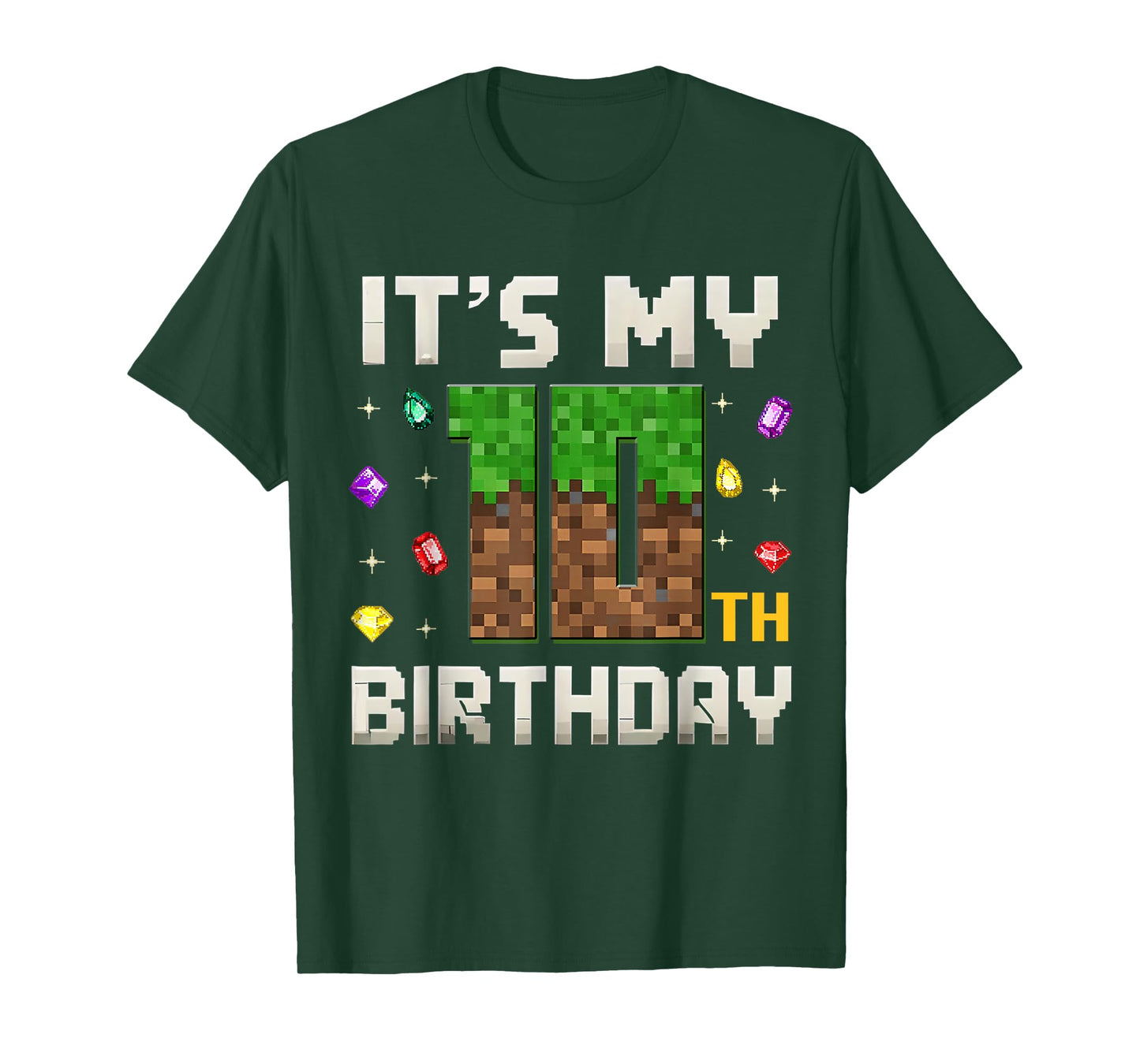 Birthday Boy It's My 10th Birthday Video Gamer Pixel Number T-Shirt