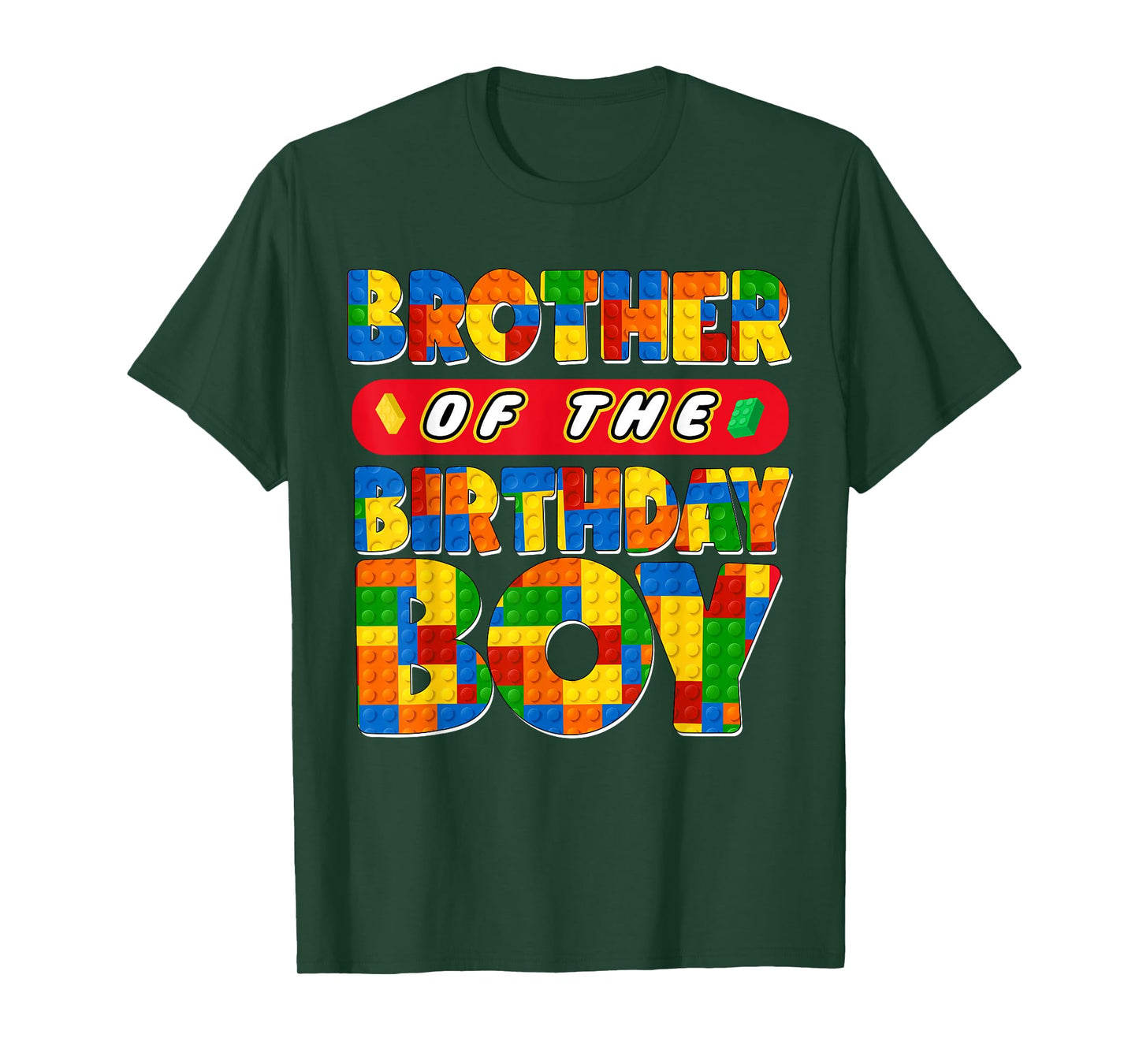 Brother Birthday Boy Building Bricks Family Party Decor T-Shirt