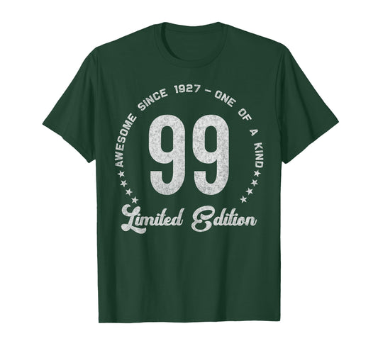 99 Year Old Gifts Vintage 1927 Limited Edition 99th Birthday T-Shirt