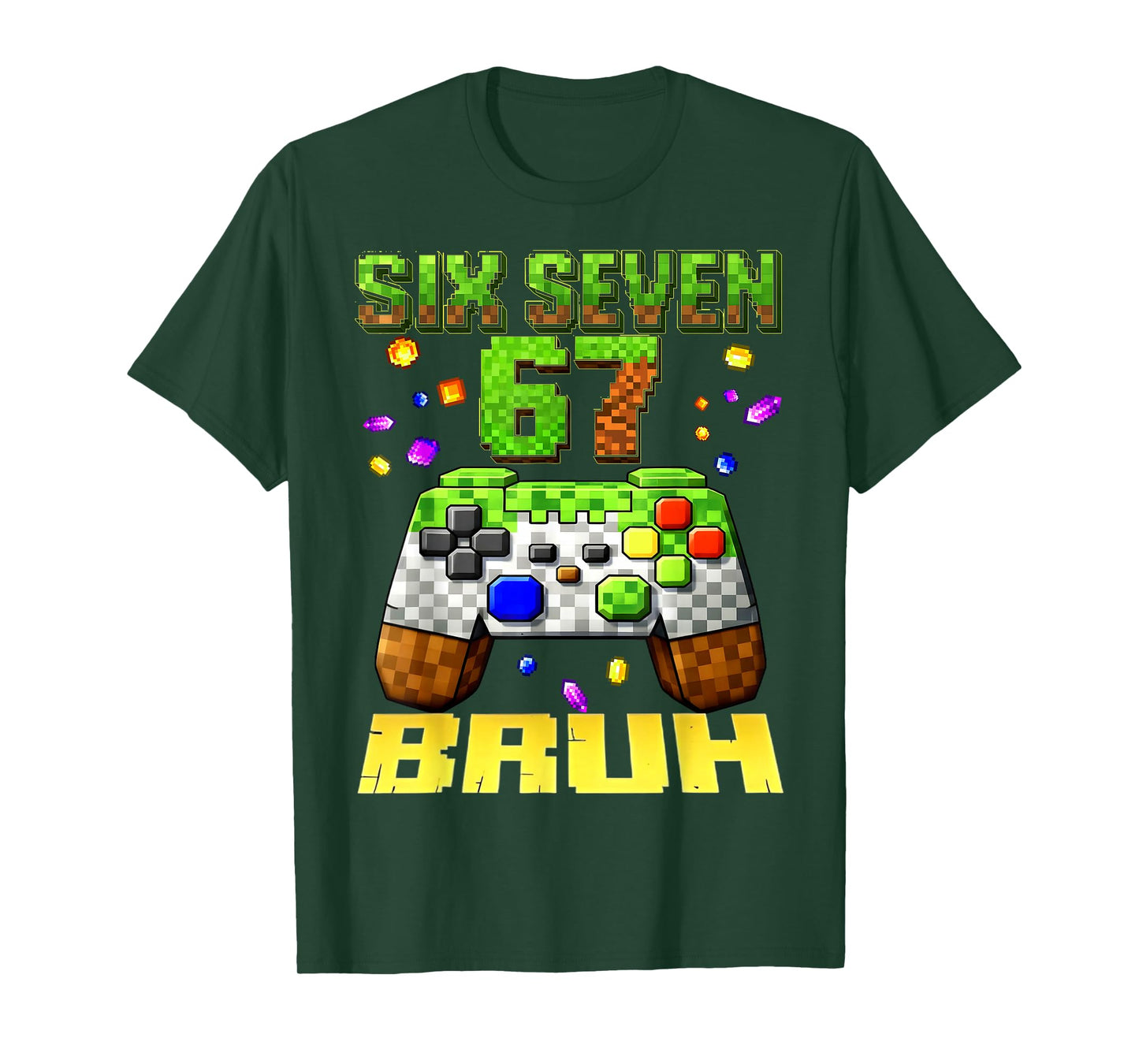 Six Seven 67 Bruh Pixel Gamer Birthday Boy for Boys Kid Teen T-Shirt