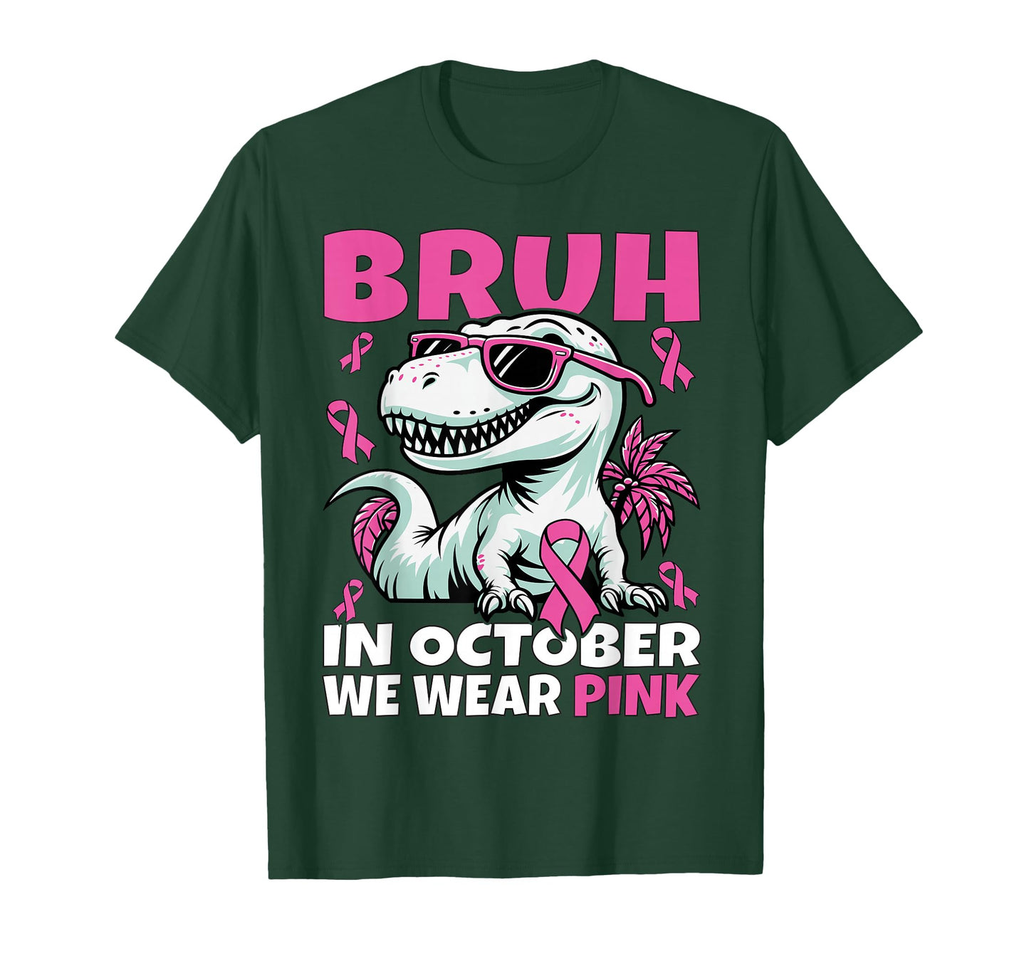 Bruh in October We Wear Pink Breast Cancer Awareness for Boy T-Shirt