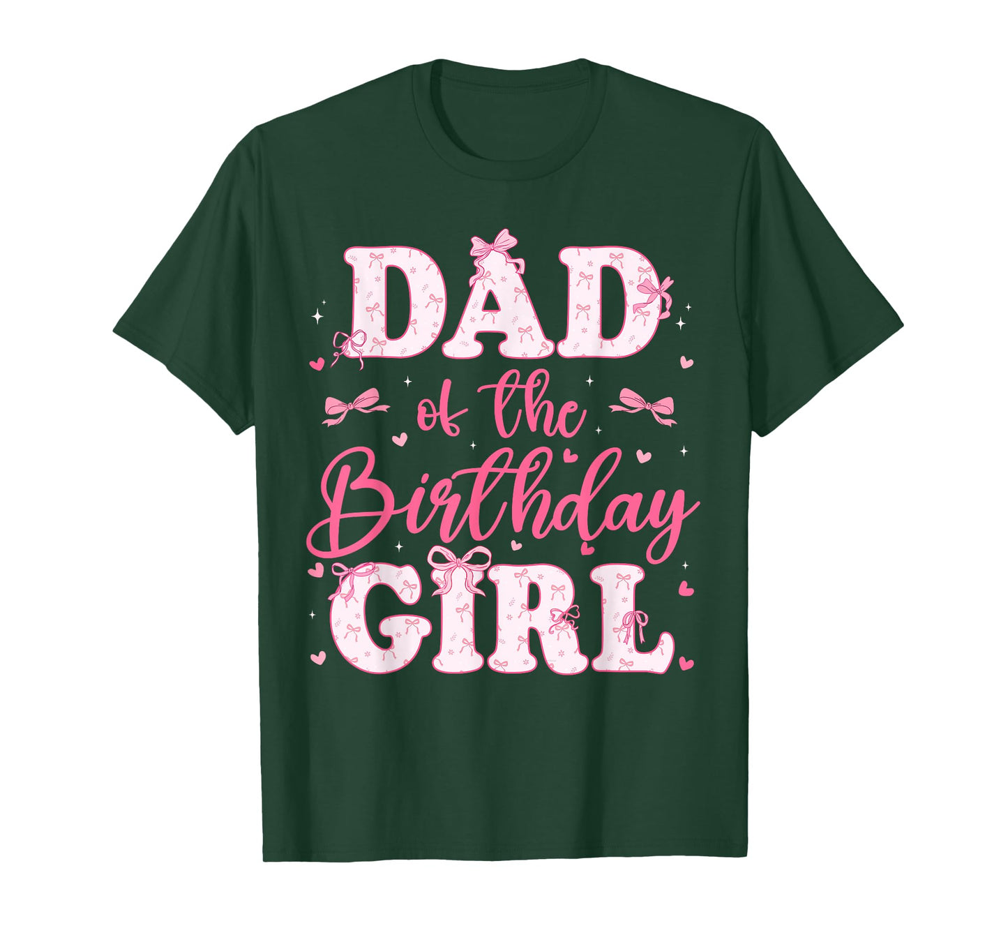 Dad Of The Birthday Girl Coquette Bow Birthday Family T-Shirt