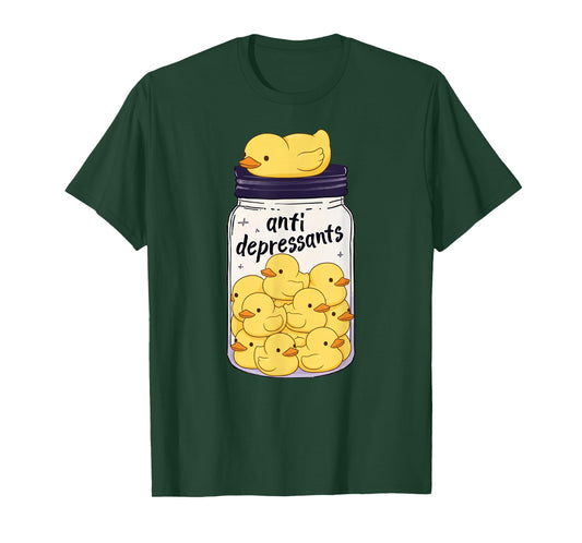 Funny Yellow Duck Anti Depressant Jar Zoo Boys Girls Kids T-Shirt