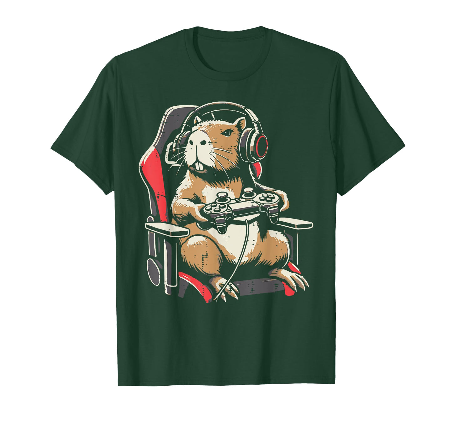 Capybara Gaming Chair Headphones Gamer Capy Men Boys Kids T-Shirt