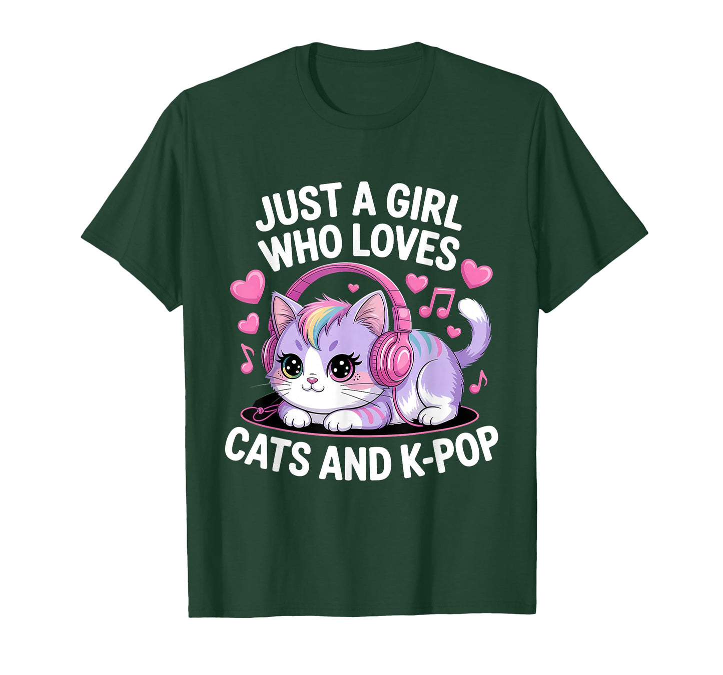 Just A Girl Who Loves Cats and K-Pop Girl K Pop Kawaii Kpop T-Shirt