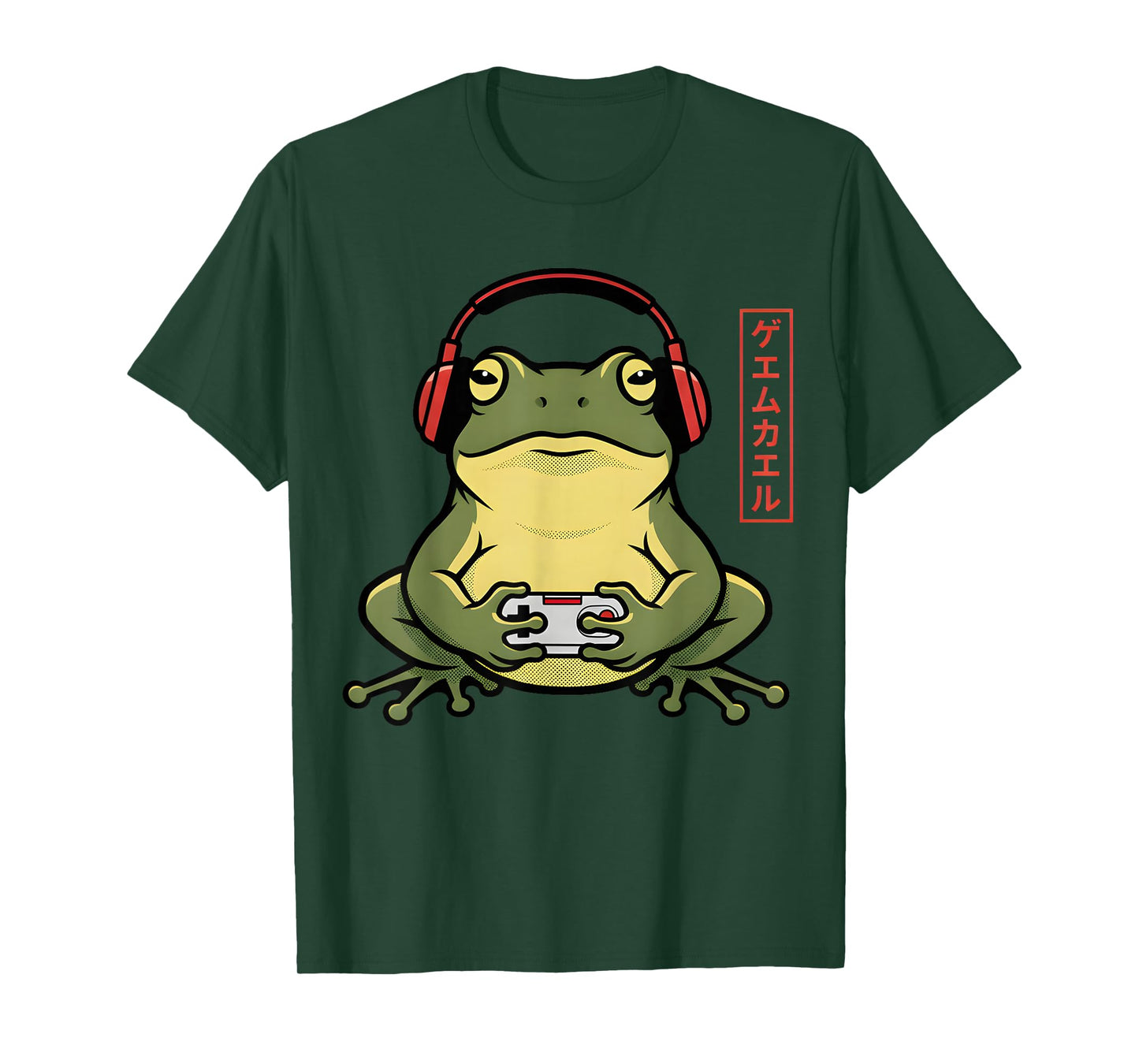 Japanese Gamer Frog Art Funny Vintage Gaming T-Shirt
