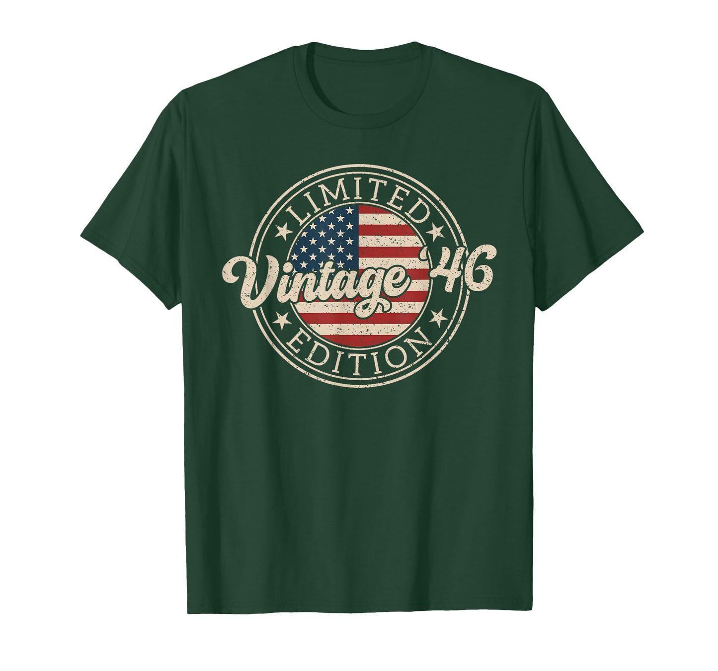 Vintage 1946 Limited Edition USA Flag Funny 80th Birthday T-Shirt