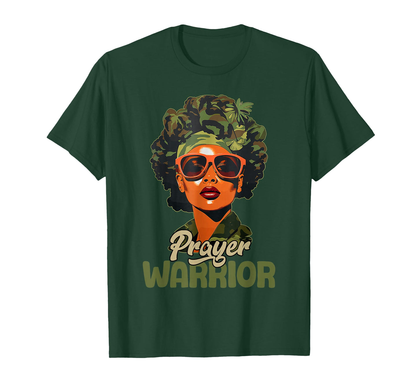 Praying Black Woman Afro Christian Sayings Prayer Warrior T-Shirt