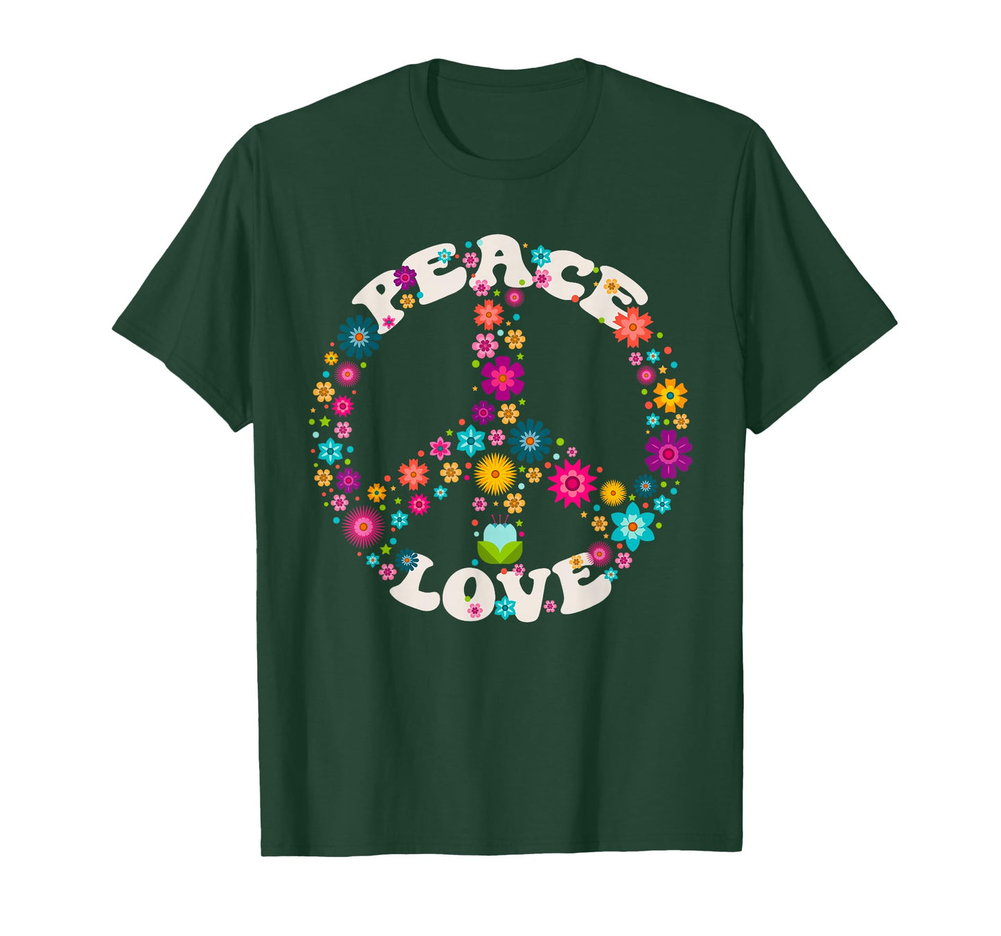 PEACE SIGN LOVE T Shirt 60s 70s Tie Dye Hippie Costume T-Shirt