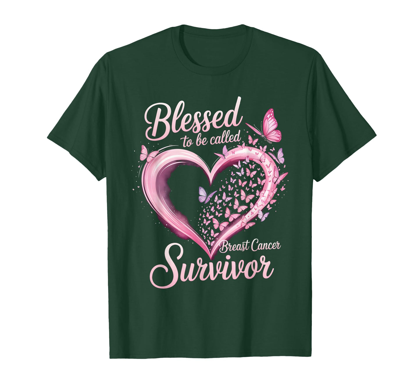 Blessed Breast Cancer Survivor Awareness Christian Women T-Shirt