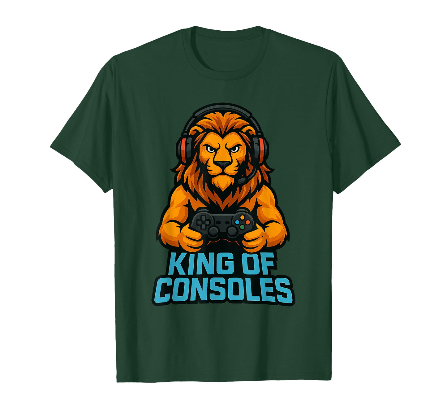 Lion Gamer Headset Controller King of Consoles Video Gaming T-Shirt